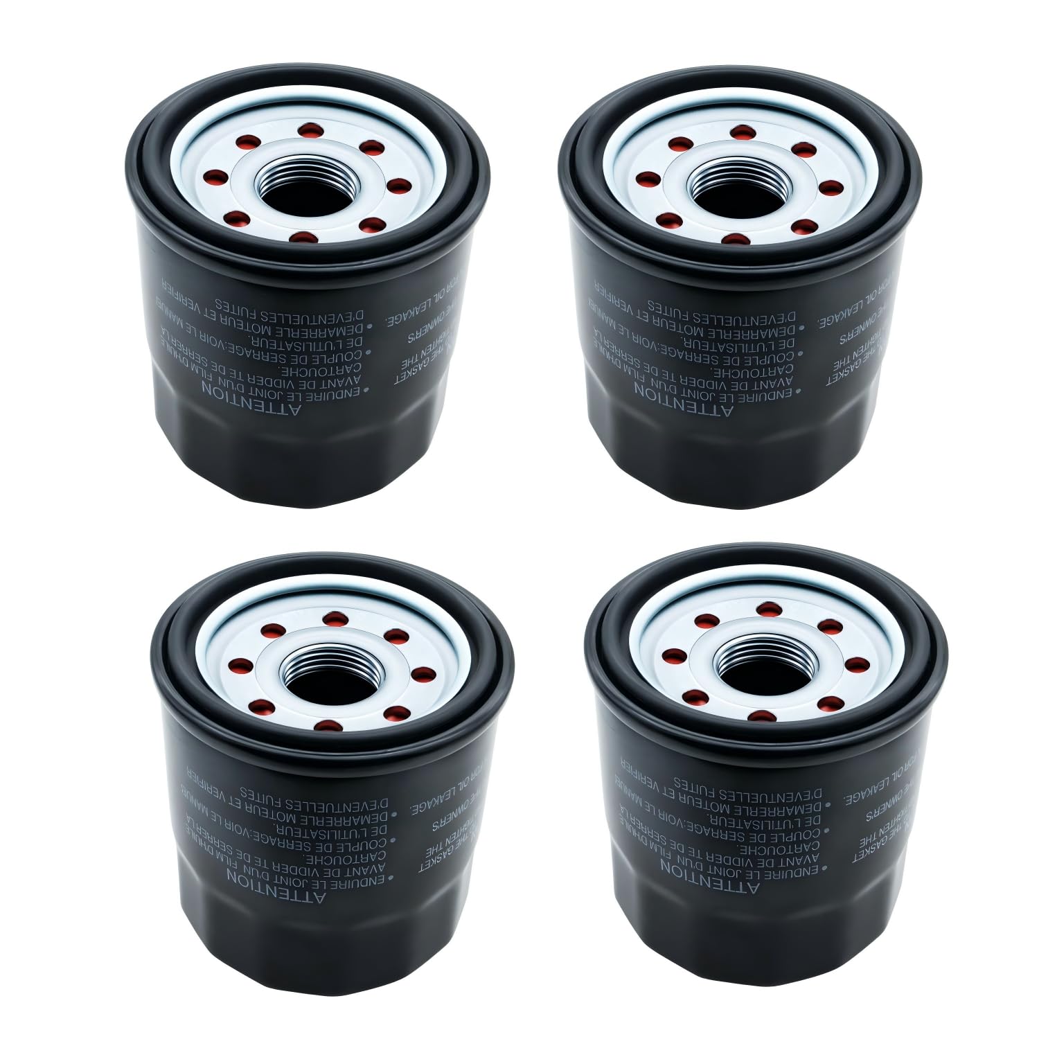 (4-Pack) Replacement Oil Filter Compatible with Kawasaki OEM Numbers 16097-0008, 16097-0002, 16097-0004, 16097-0011, 16097-0552, 16097-1054, 16097-1072 | Fits Kawasaki KN 303, HF303, 2520799, 3089996