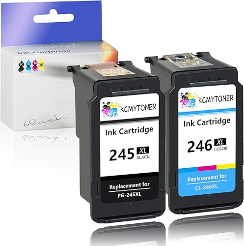 KCYMTONER - Cartucho de tinta remanufacturado de alto rendimiento compatible con Canon PG-245XL CL-246XL PG-243 CL-244 PIXMA MX492 MX490 IP2820