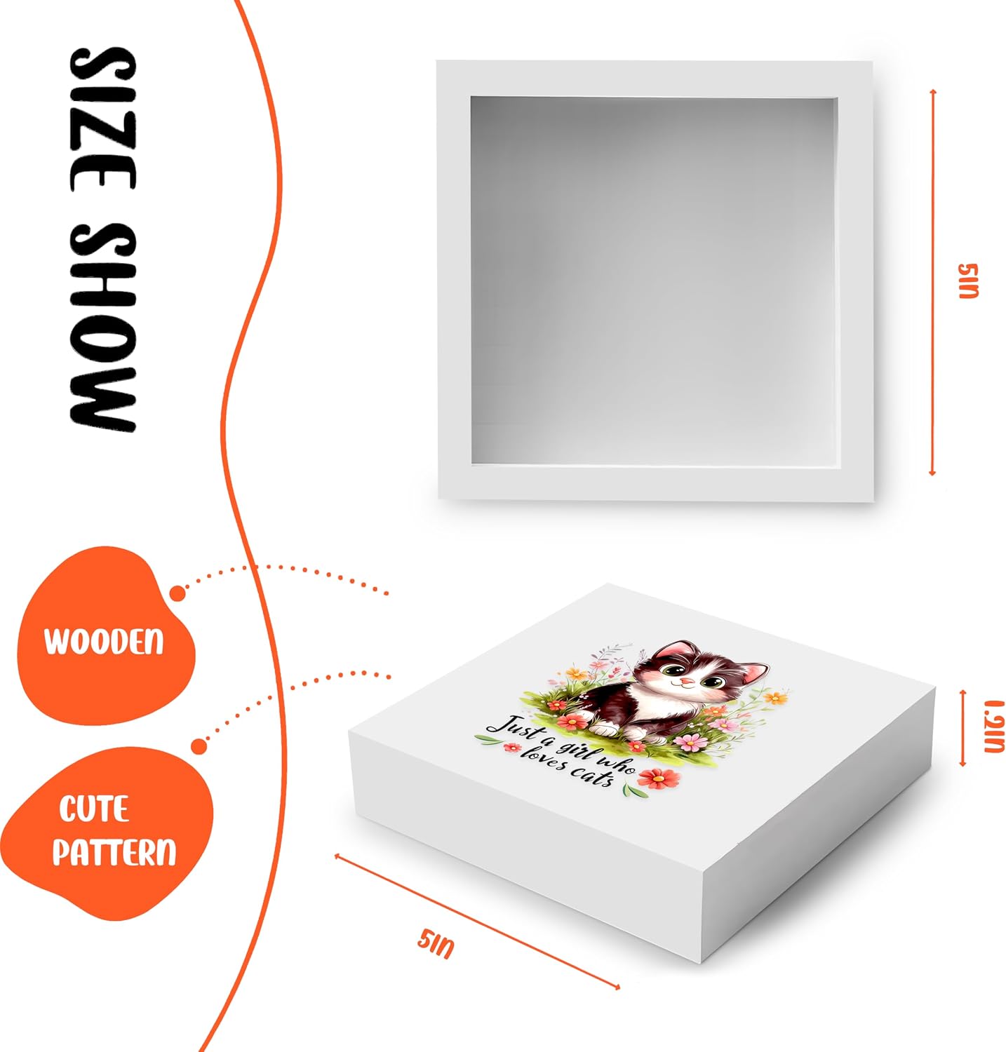 Cat Decor Wooden Box Sign Decorative, Home Room Desk Decorations For Teens Teenage Girls, Cat Lovers Themed Gifts Stuff Accessories Things Merchandise Items! image 2