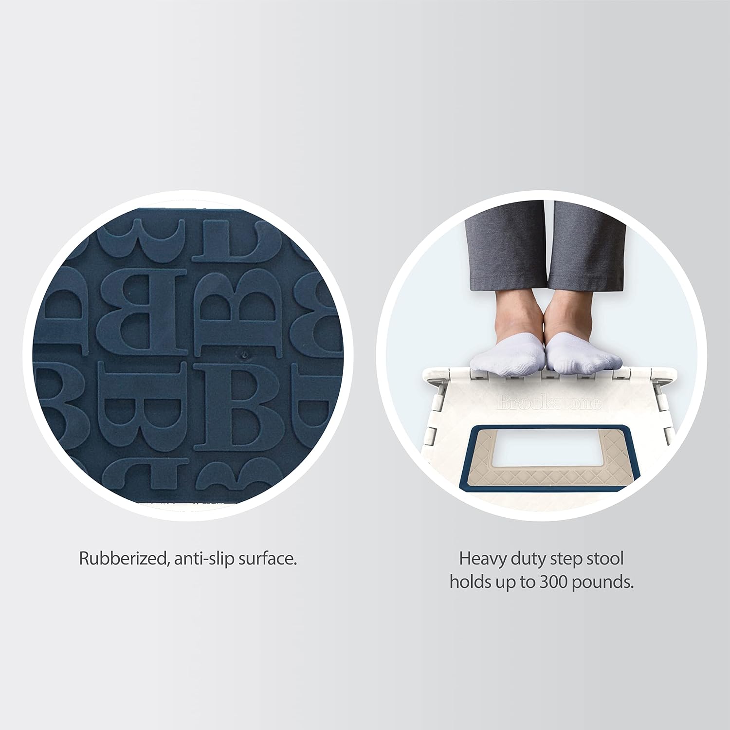BROOKSTONE 13" Non-Slip Textured Grip Surface, Foldable Space Saving Design, Carrying Handle, Holds Up to 300 Pounds, for Kitchen and Rest of Home : Everything Else
