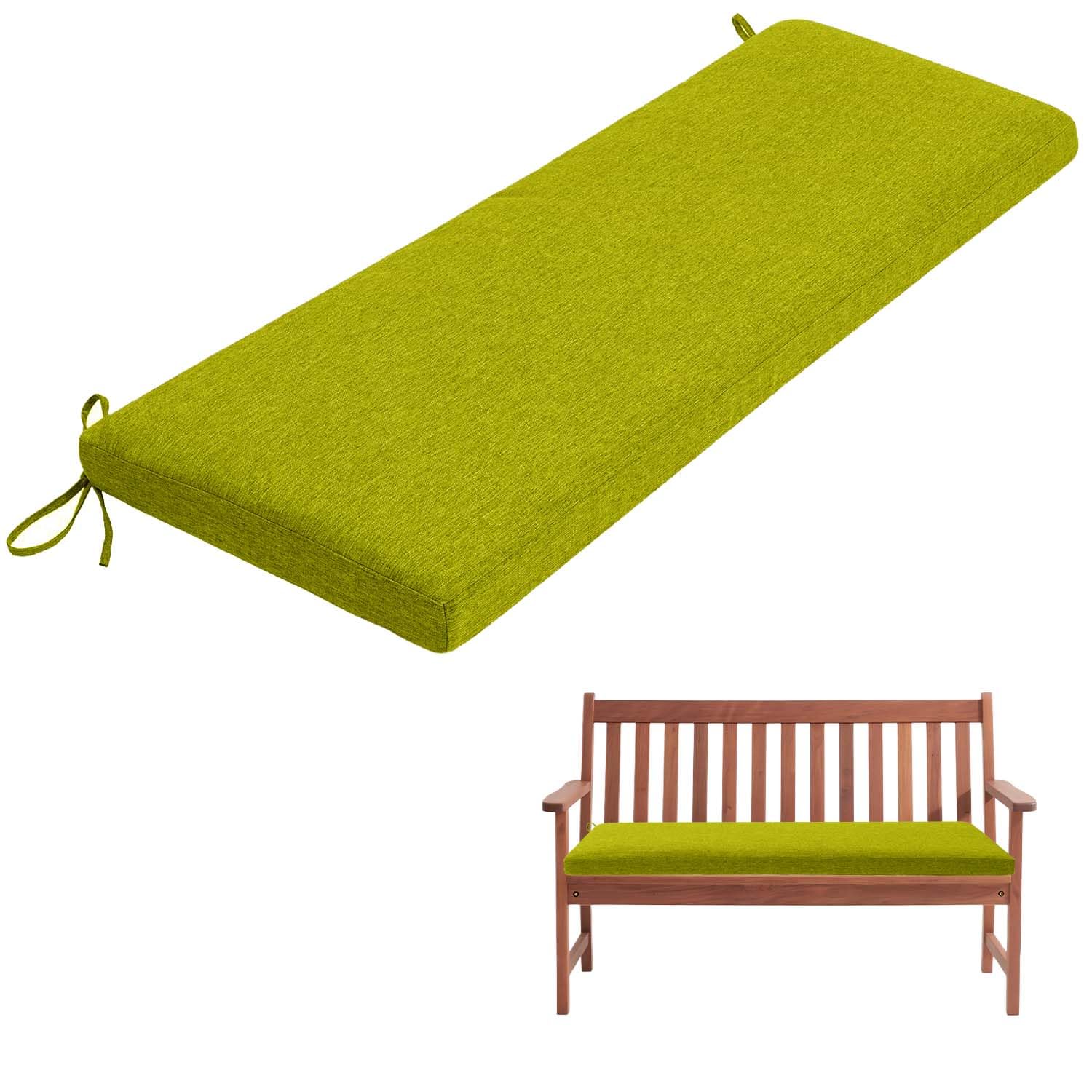 Cuscino spesso per panca da giardino per esterni/interni, 150 x 40 x 5 cm, verde erba, per patio, balcone, altalena, divano, sedia, perfetto per sala da pranzo e mobili con pallet