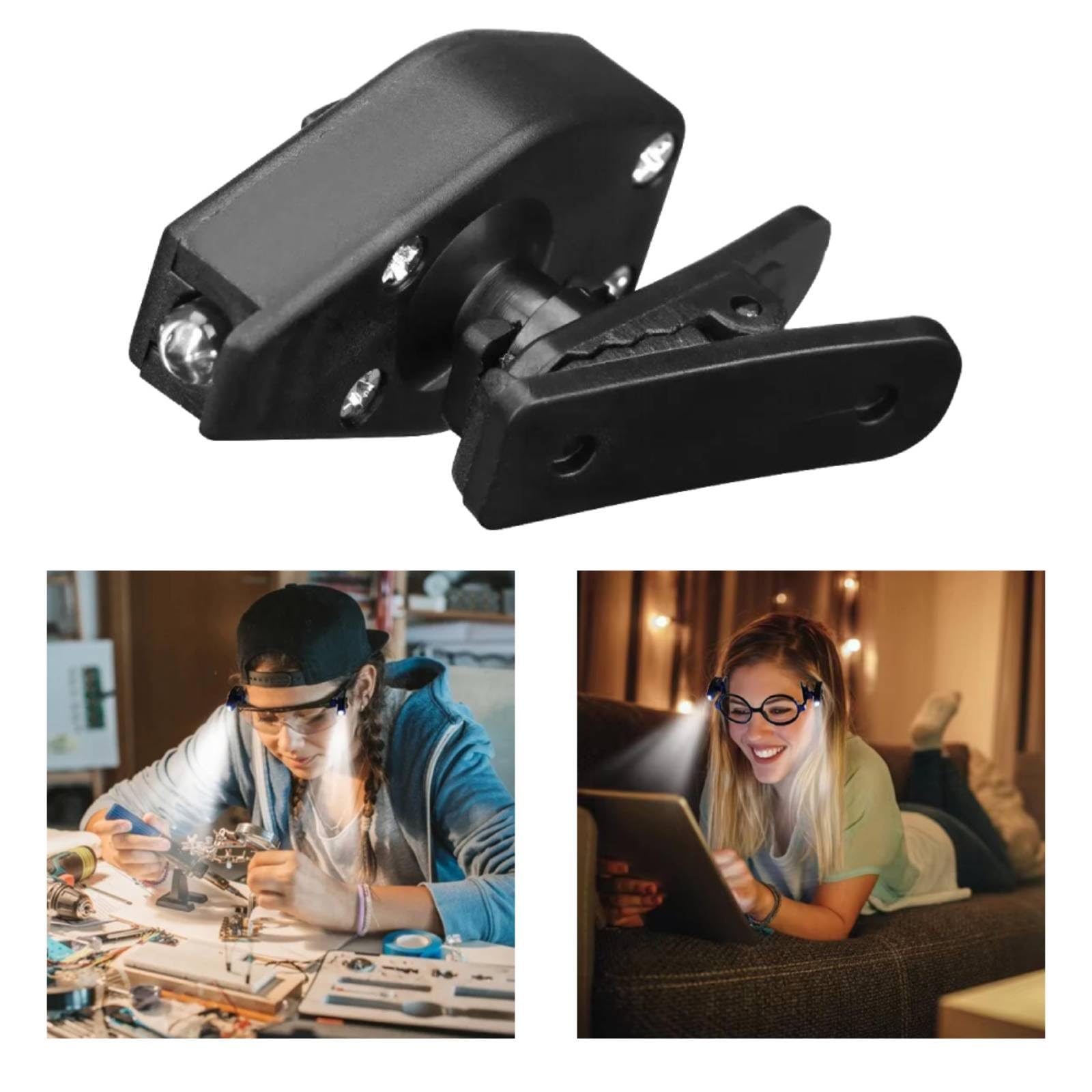 Luz portátil para gafas ideal para leer de noche sin molestar, mini lámparas con clip