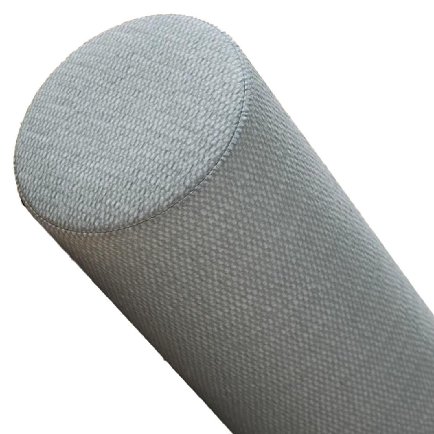 Rotondo - Cuscino cervicale in memory foam, 20 x 100 cm, cuscino cilindrico di supporto per collo e lombare, sfoderabile, ideale per letto, divano, yoga, grigio