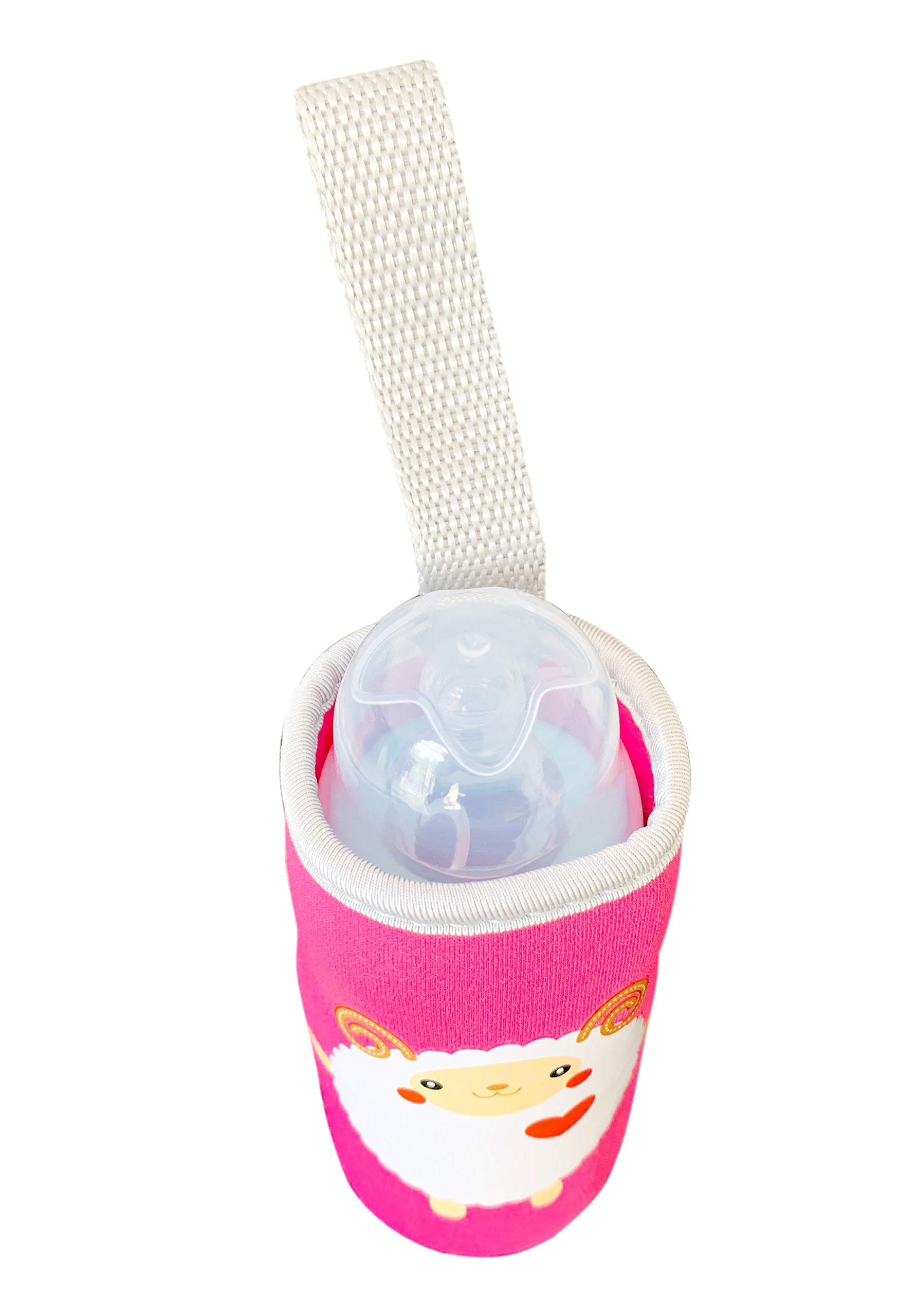 THE LITTLE LOOKERS? Cute Animated Patterned Soft Stretchable Baby Feeding Bottle Cover with Easy to Hold Strap for 120ml, 150ml, 240ml (Sheep & Elephant, Pack of 2) - Image 7 thumbnail