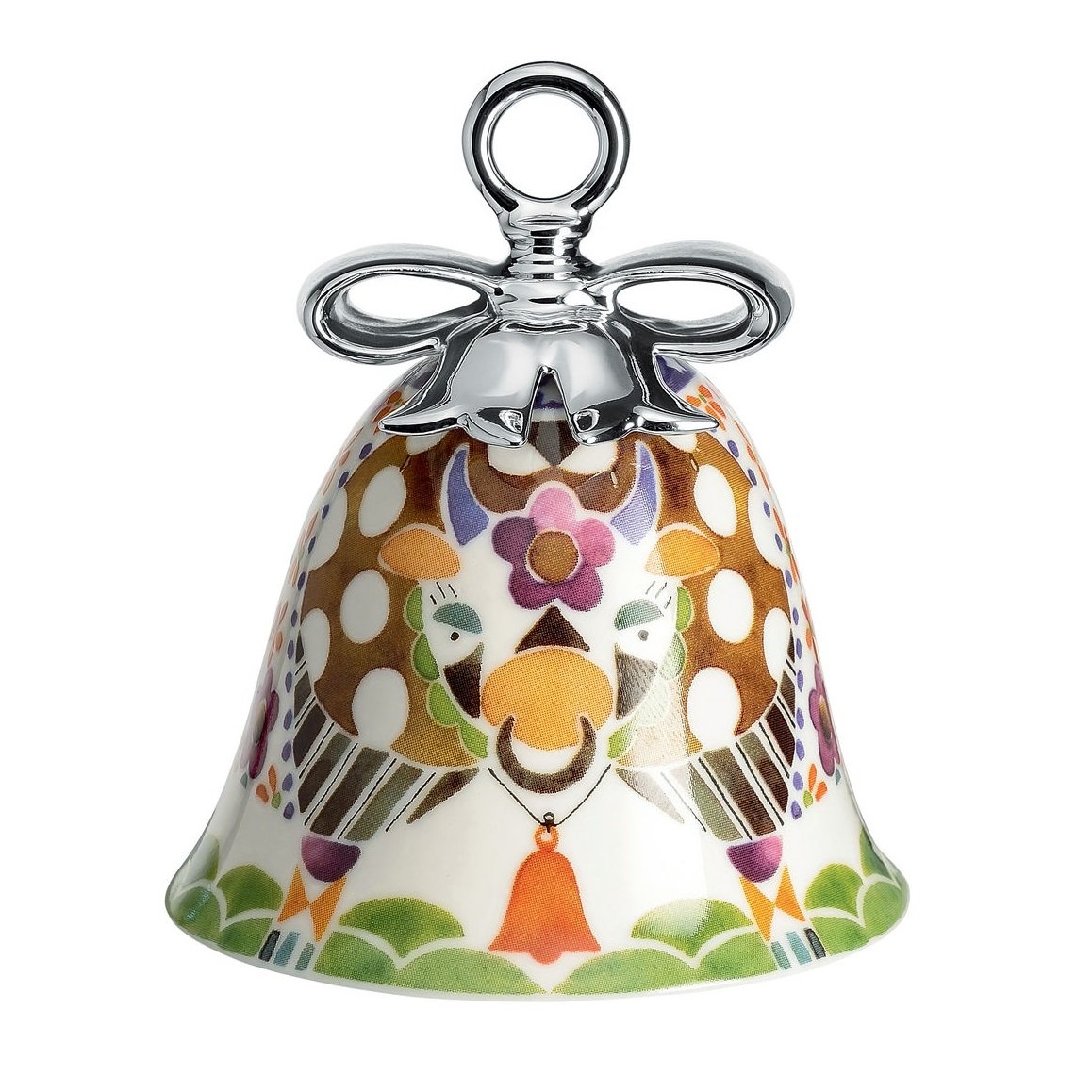 Alessi MW40 4 Christmas Decorated Porcelain, Multi-Colour, 7.2 x 7.2 x 8.5 cm