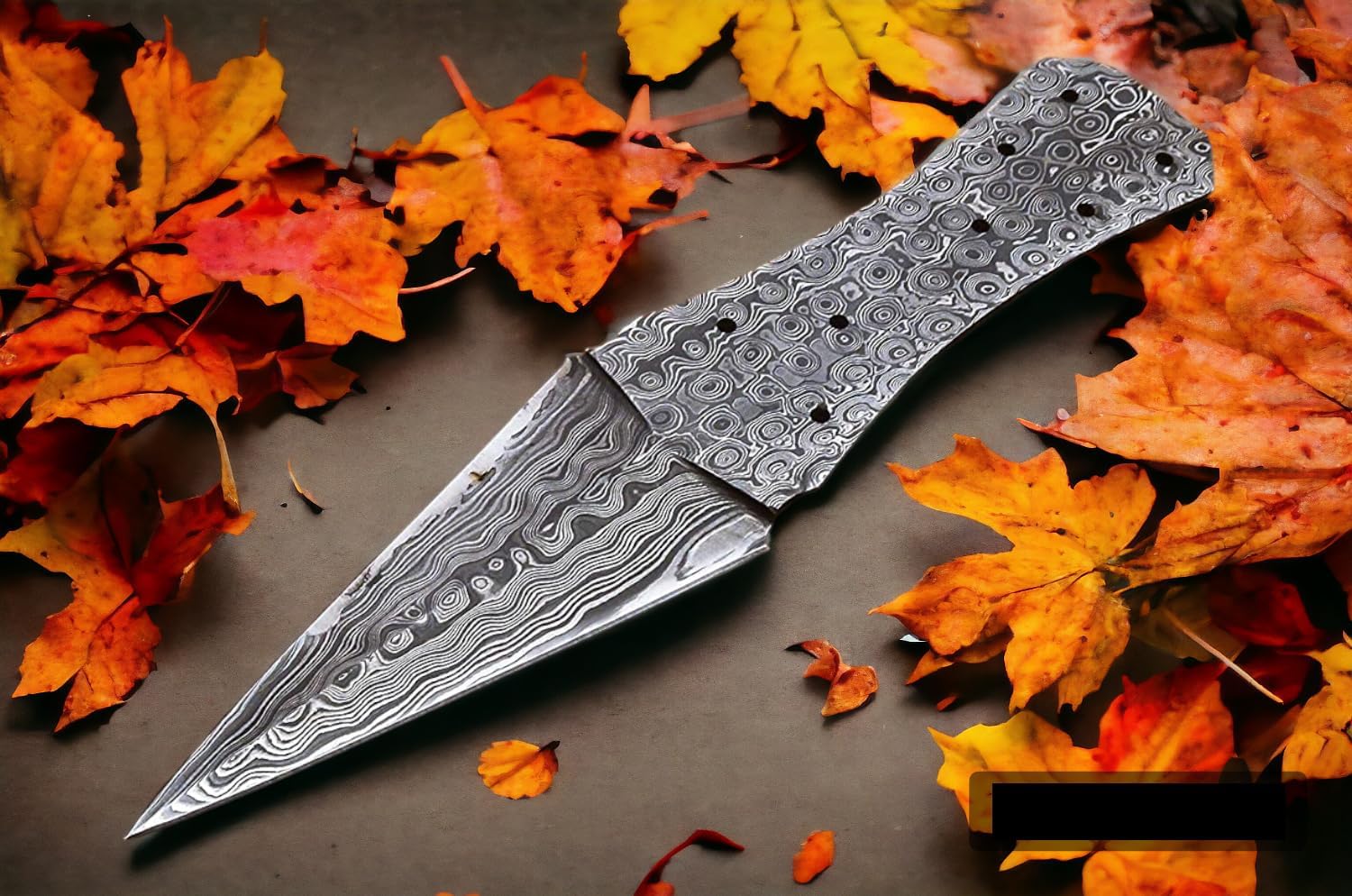 Wilson Roy Damascus Steel Full Tang Blank Blade knife Double Edge knife Dagger knife Custom Handmade for Knife Making supplies-DS6