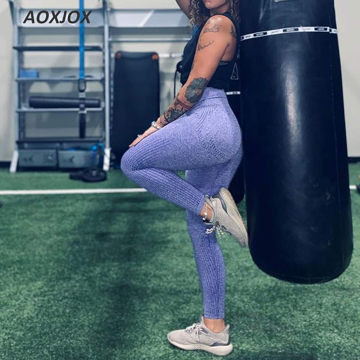 Aoxjox Women's High Waist Workout Gym Vital Seamless Leggings Yoga Pants - Image 2