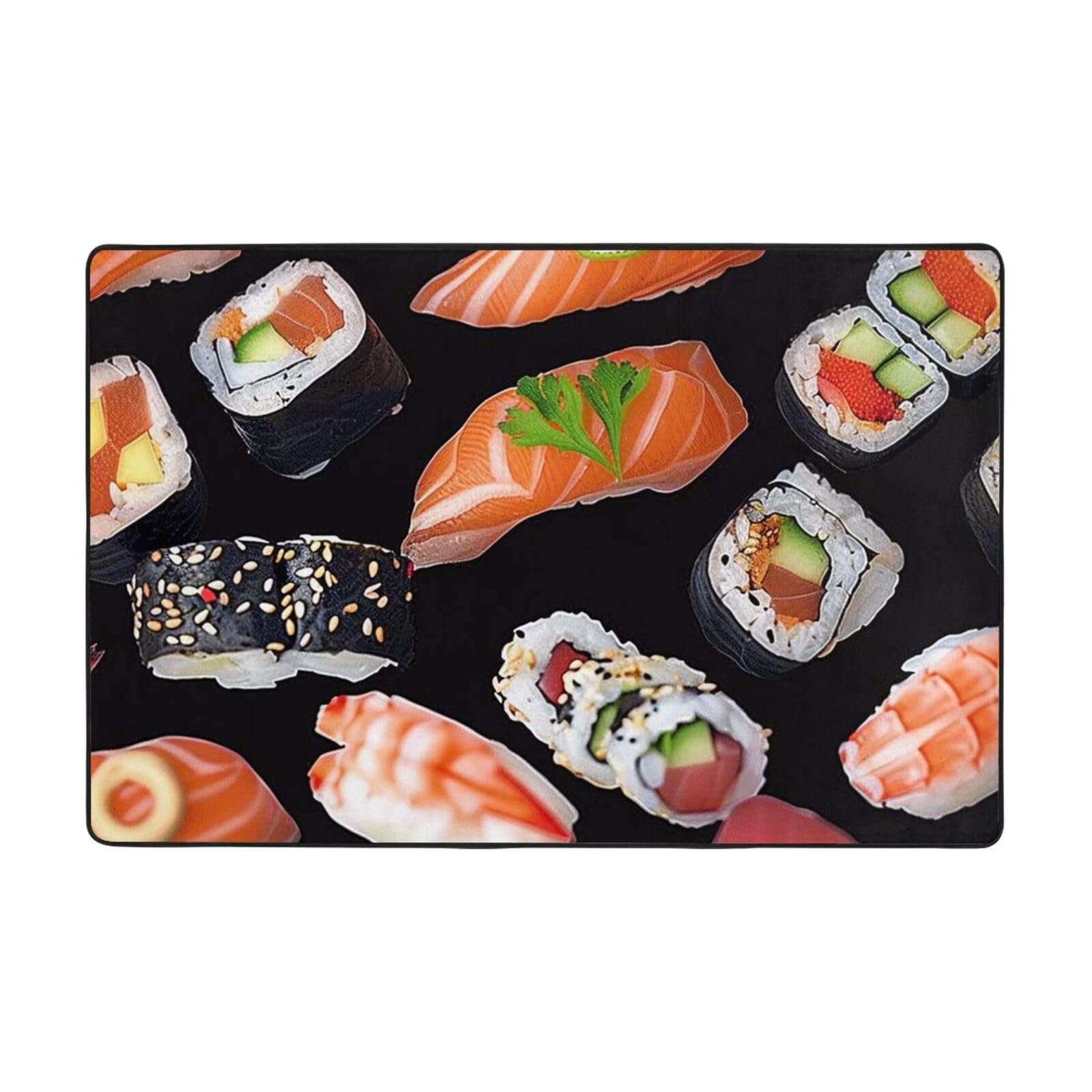 Tapis d'entrée antidérapant sushi pour décorer une entrée de cuisine ou une terrasse