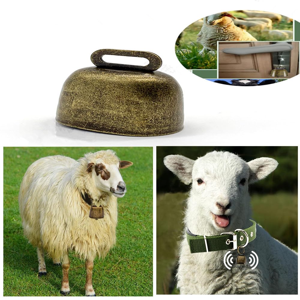 3 Pezzi campane in rame, campana anti-smarrimento, Campane in Metallo Antico, Ottone, per Animali Domestici, Campanelli Antifurto