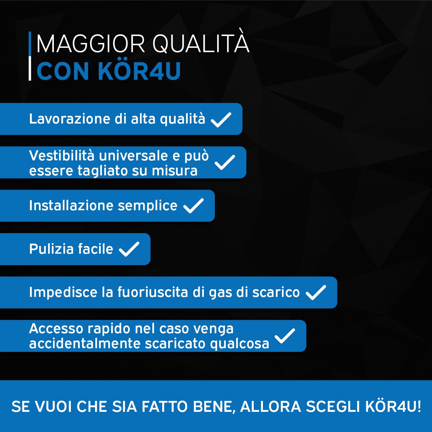 kör4u Premium Design sifone 1 1/4 pollici x 32 mm, rettangolare, cromato, universale, con guarnizioni, sifone per bagno