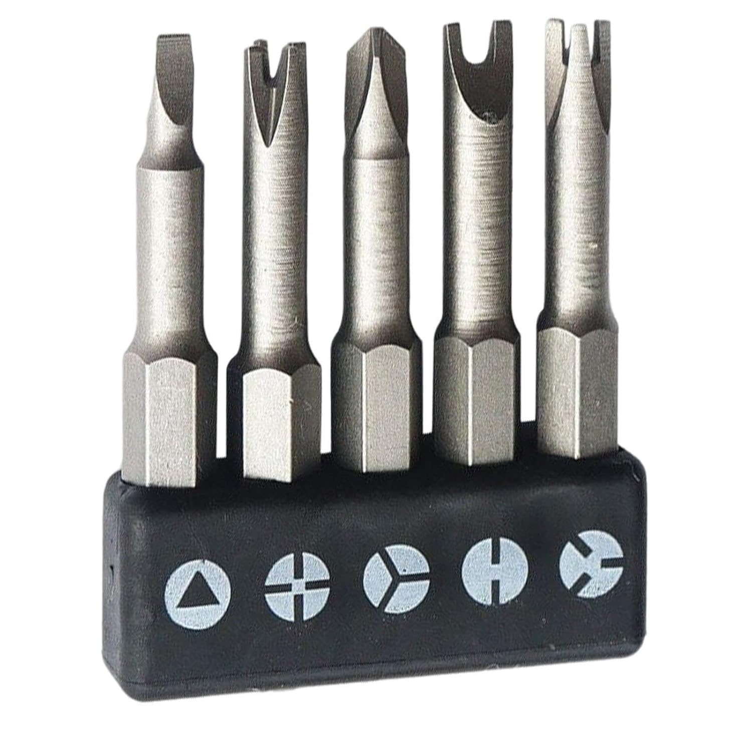 Screwdriver Bits - 5 Chrome Vanadium Steel Drill Driver Bit Kit, Sturdy Drill Screwdriver Bit Set | U-Shaped Y-Type Triangle Inner Crosss Three Points Screwdriver Bit Tool for Home, Workers