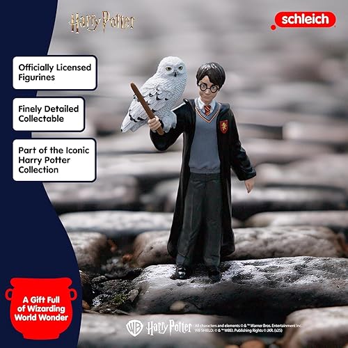 Miniatura 6 de Schleich Harry Potter - Juego de 2 piezas de Harry Potter con juguete de búho de nieve, figuras coleccionables del mundo mágico para niños y adultos