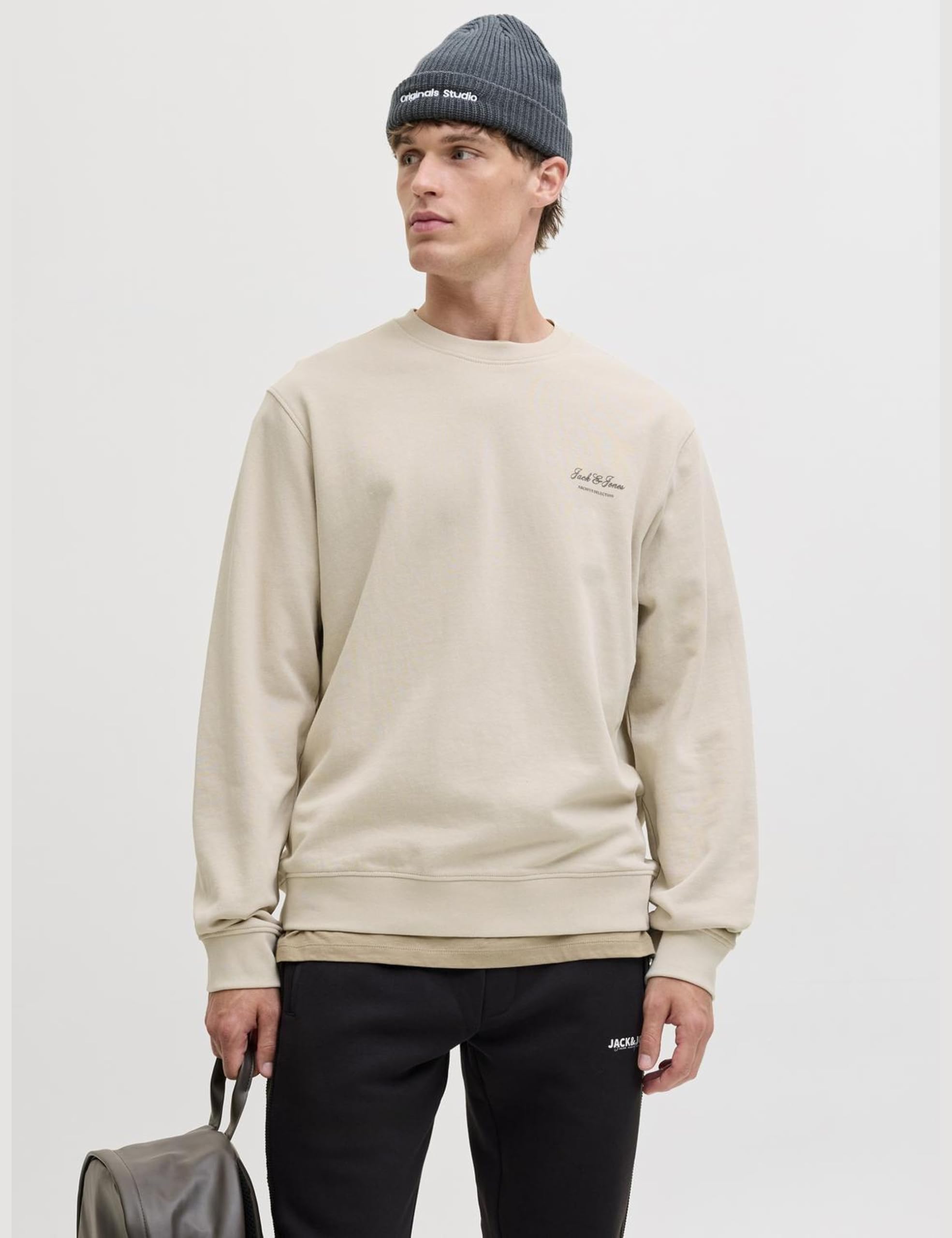 JACK & JONES Jjearchive Graphic Sweat Crew Neck Noos, Moonbeam, M