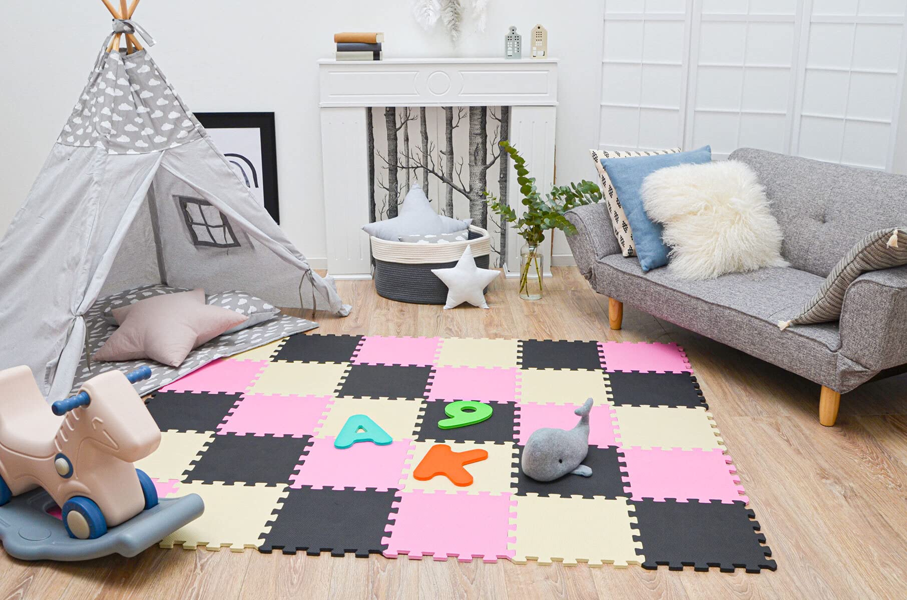 LittleTom 27 Tapis de Sol épais - Bébé et Enfant dès 0 Mois 30x30 Dalles Puzzle Carré en Mousse EVA