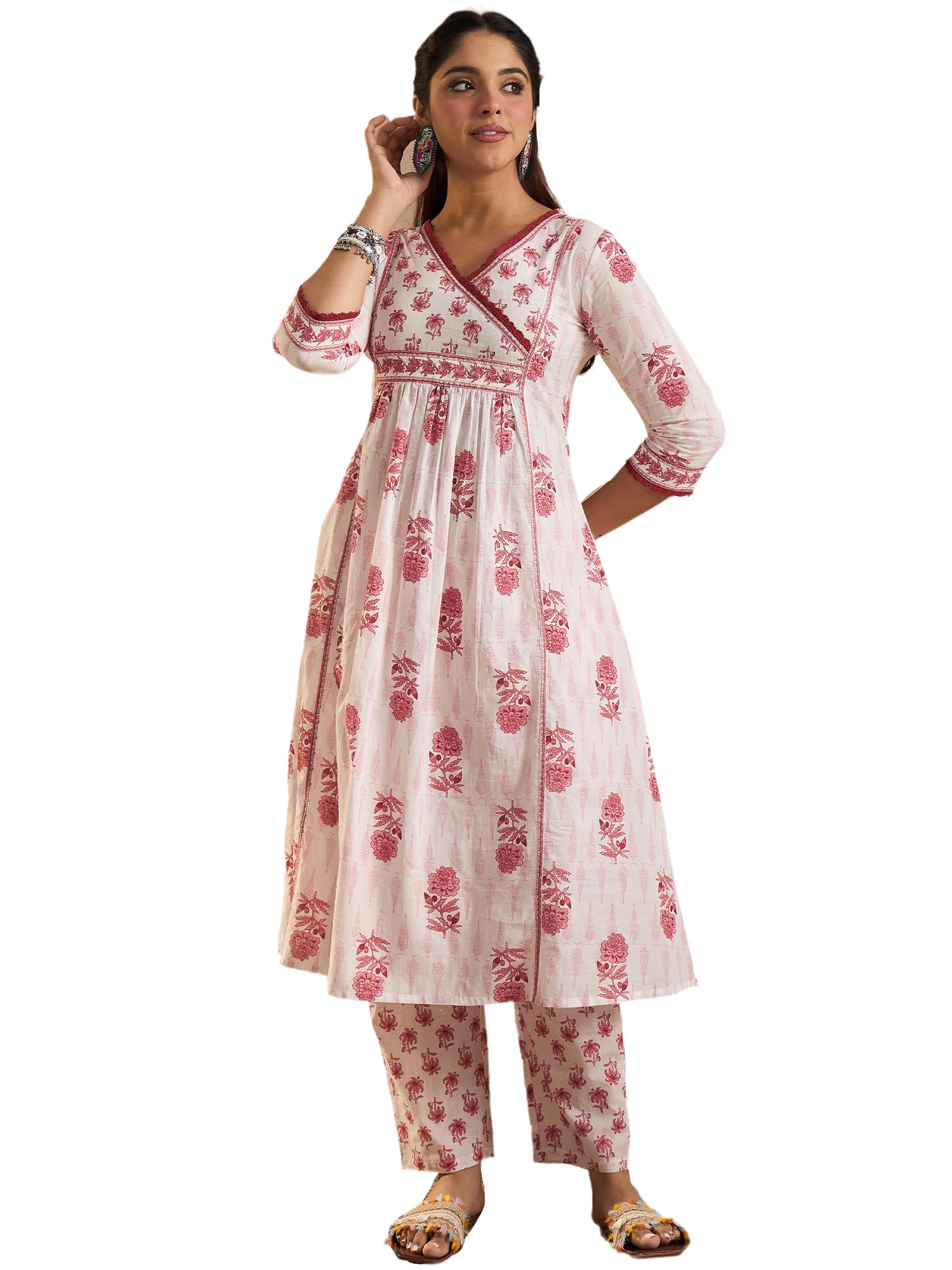 indo era Women's Cotton Ethnic Co-Ord Set | Kurta Pant Set | Stylish Cotton Suit Set for Women,11875-picture-28