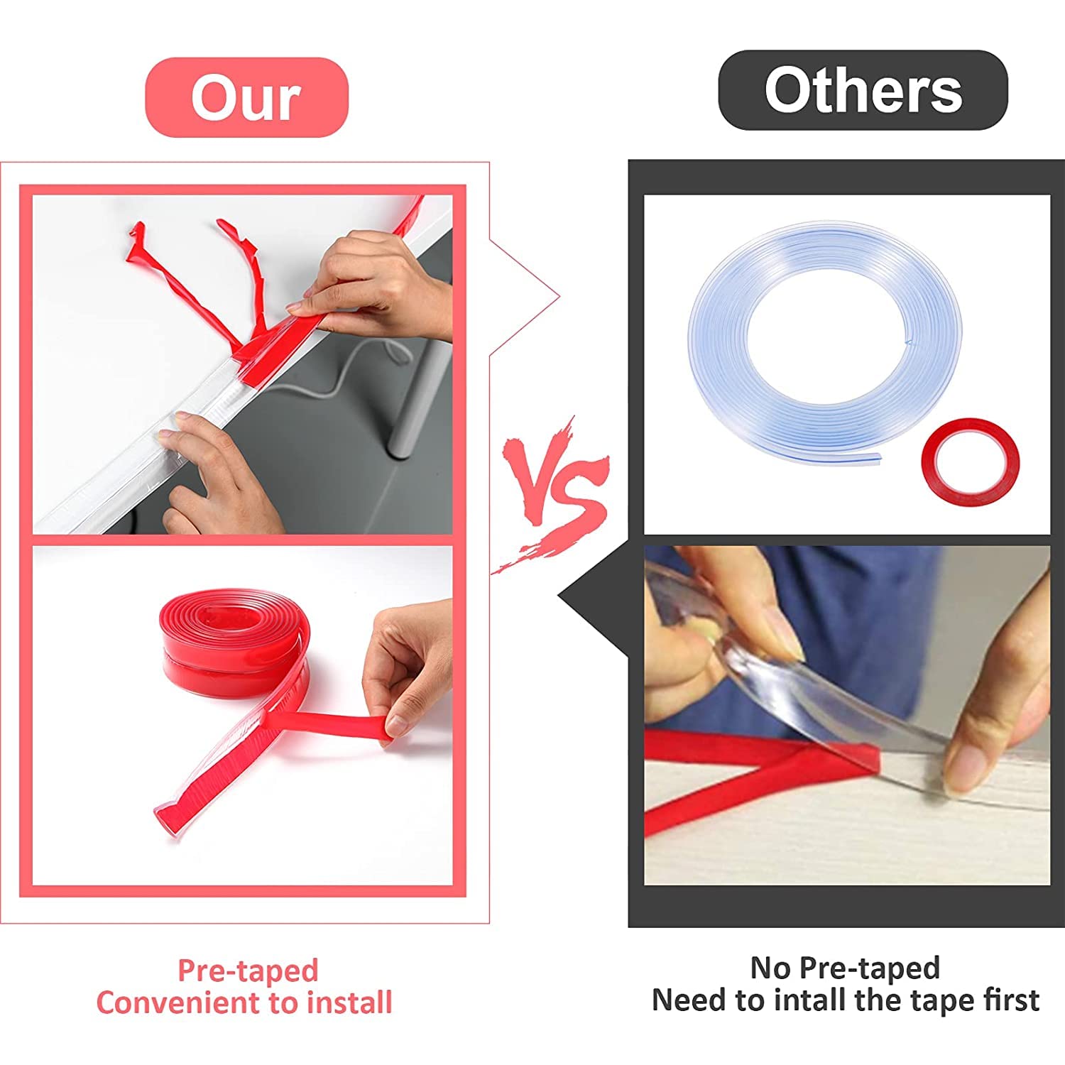 Tira protectora de borde de silicona de 15 pies, protectores de esquina suaves para niños, protectores de esquina adhesivos de precinta para muebles contra esquinas afiladas para gabinetes