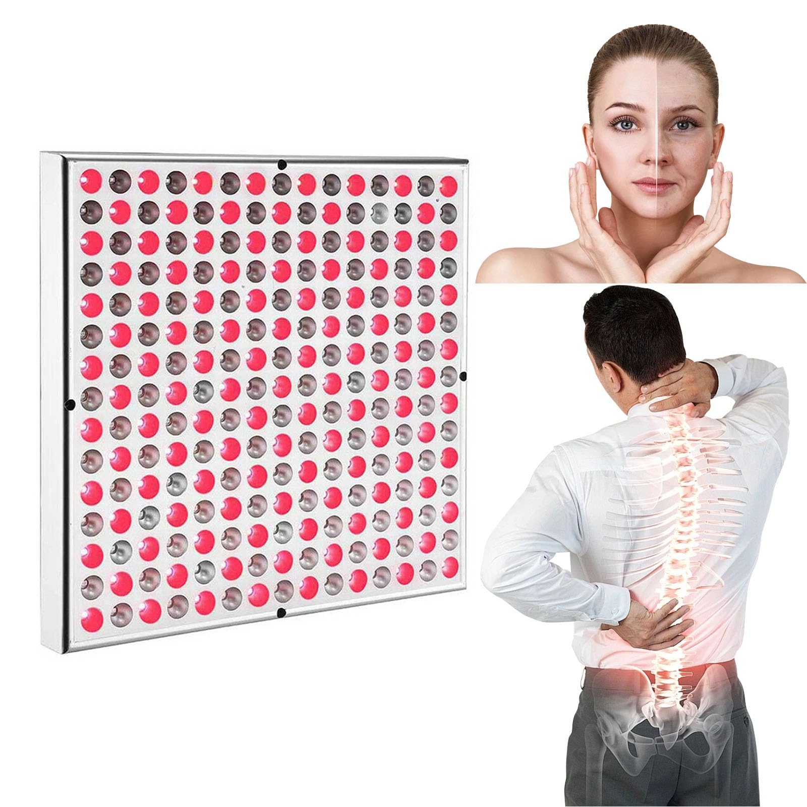 Panel de Terapia de Luz LED de 45W Rojo 660nm & Infrarrojo Cercano 850nm Combo para la Piel de la Cara y el Cuerpo, Uso Casero Portátil