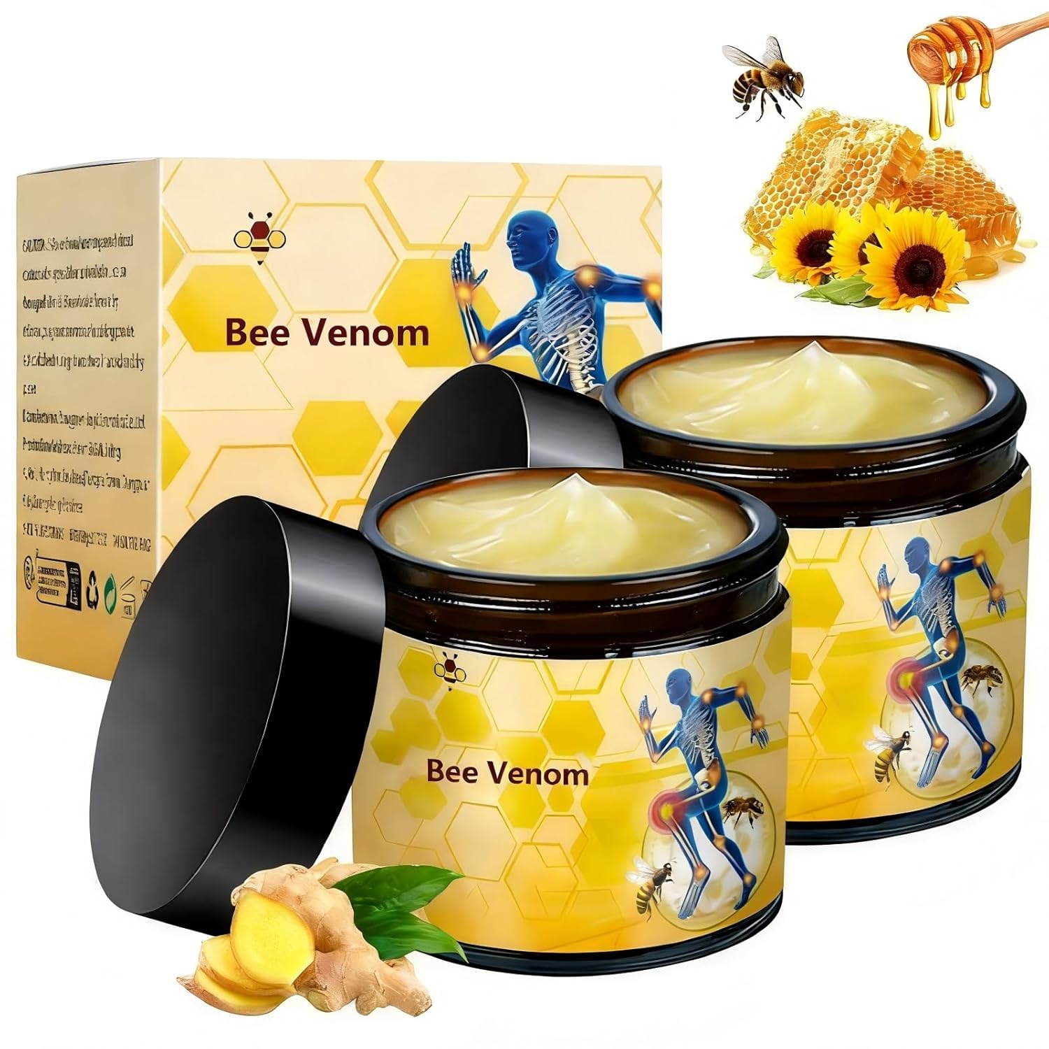 FLEXQW Bee Venom Face Cream, Anti-Aging Moisturizer with Bee Venom & Nourishing Ingredients, Skin Firming & Lifting Cream to Reduce Fine Lines & Wrinkles, Hydrate & Brighten for Smooth Youthful Skin