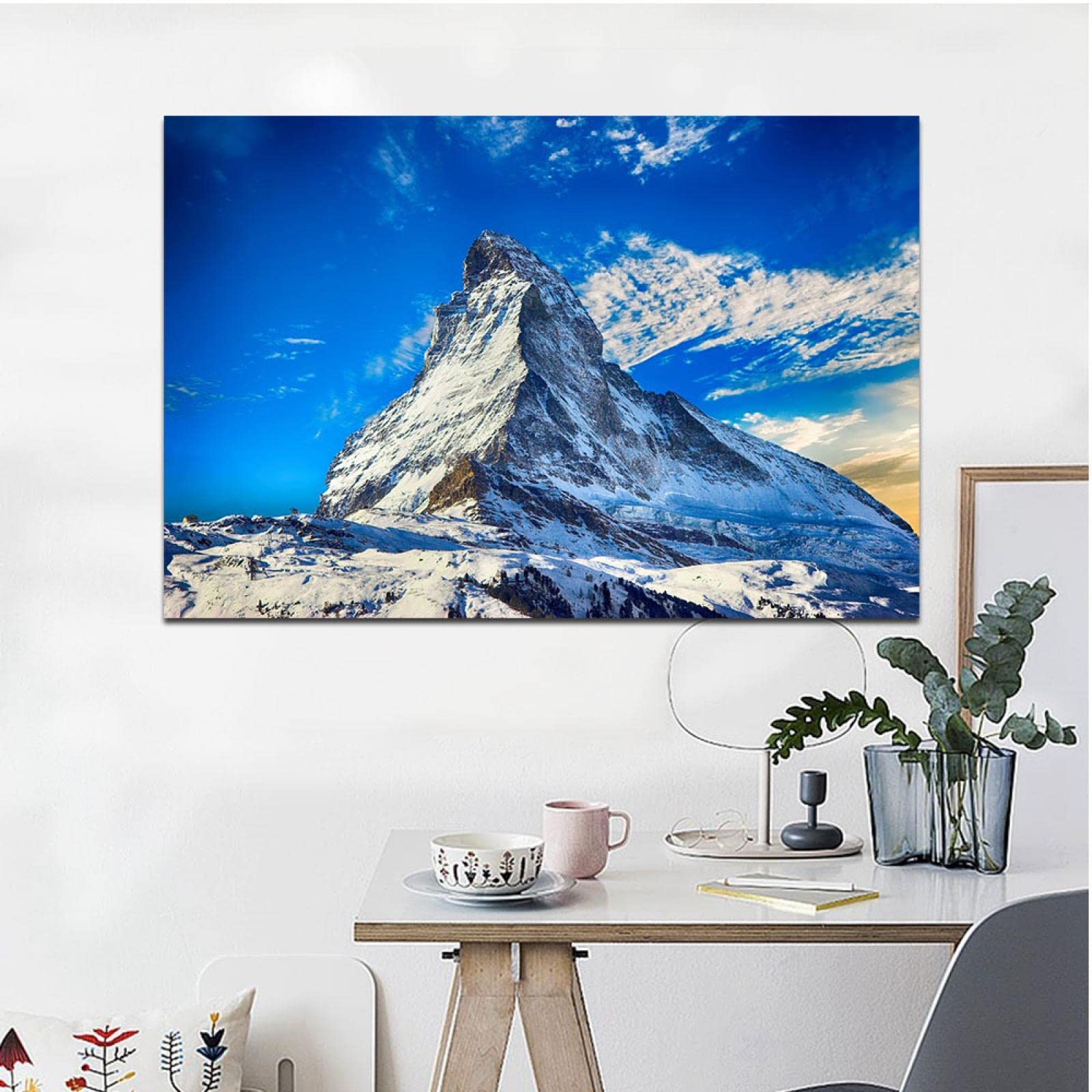 Amazon.co.jp: スノーマウンテンウォールアート。雪のキャンバス