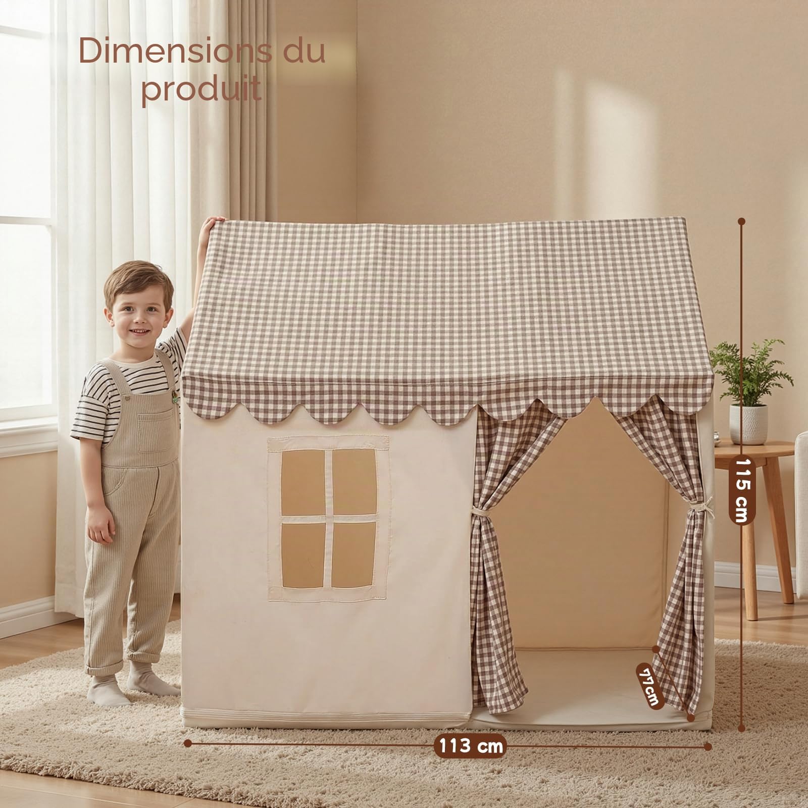 Wilwolfer Tente de Jeu d'intérieur pour Enfants : Tente de Princesse, avec Tapis rembourré, Grande Maison de Jeu, pour Filles et garçons, pour Fille, Jouet pour Enfant, Maison, Cadeau d'anniversaire
