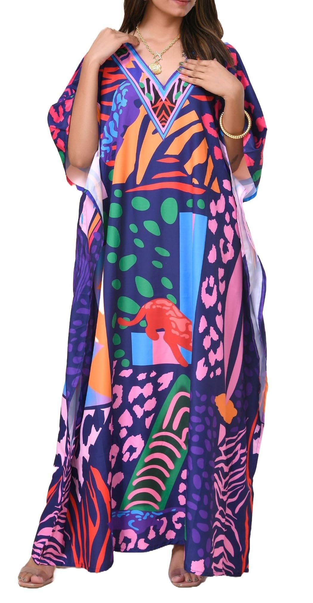 REYNOSOHOMEDECOR Kaftan Dresses for Women Plus Size Bathing Suit Cover up Caftan Maxi Beach Dresses