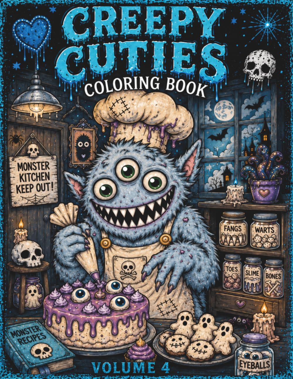 Creepy Cuties Coloring Book Vol. 4: 55 Creepy Cute Little Monster Coloring Pages Inspired by Dark Kawaii, Gothic Fantasy, Haunted Adventures & Whimsical Spooky Worlds