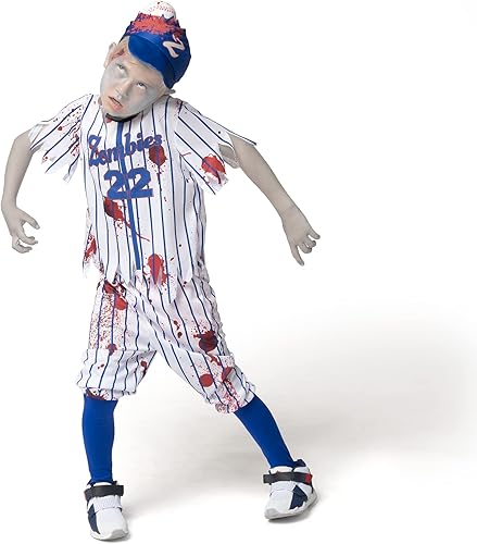 Miniatura 3 de Spooktacular Creations Disfraz de zombi de béisbol azul para niños fiestas de disfraces de Halloween disfraces de fiesta temática zombi talla S