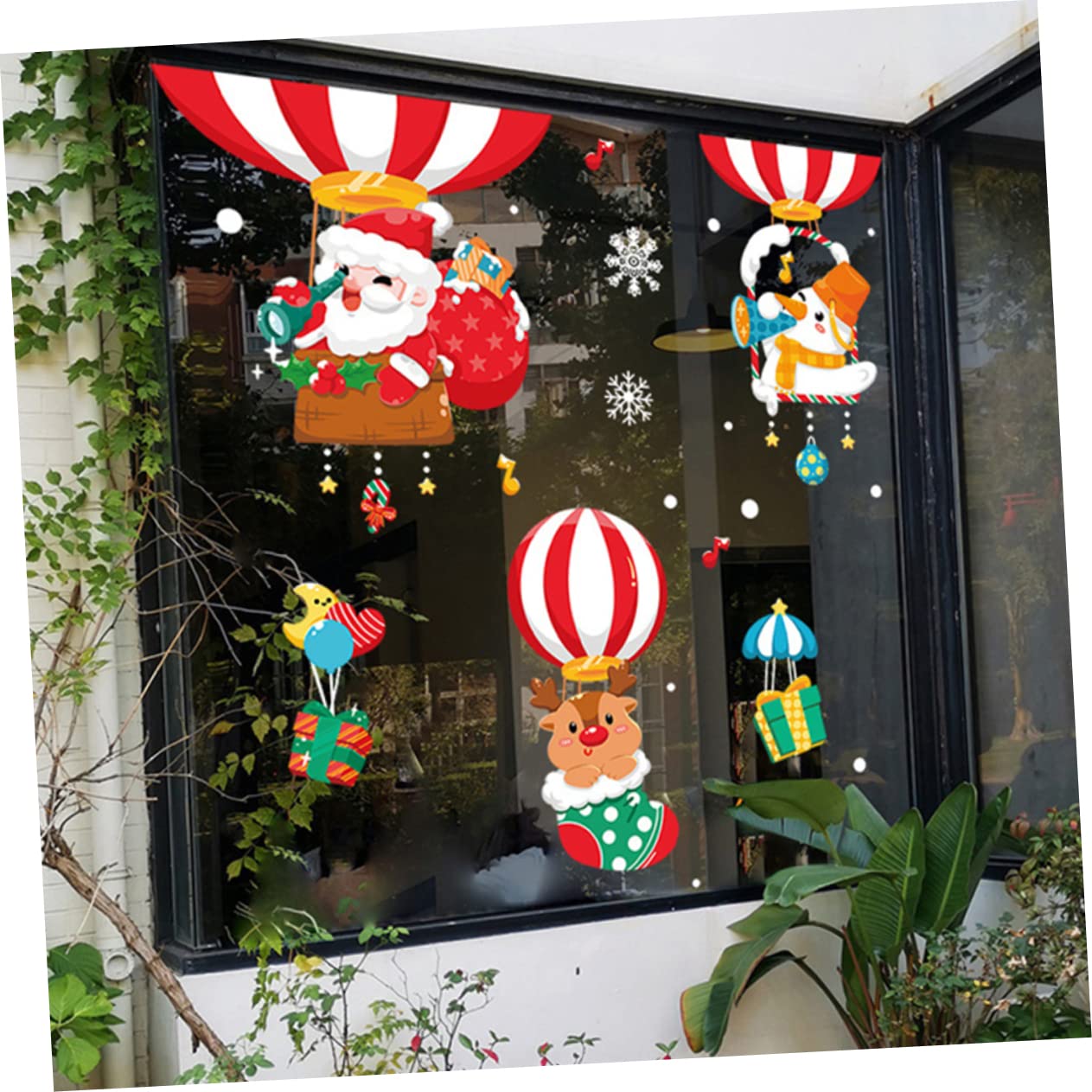IMIKEYA 6 Pièces autocollant fenêtre bonhomme de neige s'accroche fenêtre de noël s'accroche christmas decoration noel stickers mural fond d'écran de noël décalcomanies murales de Noël PVC
