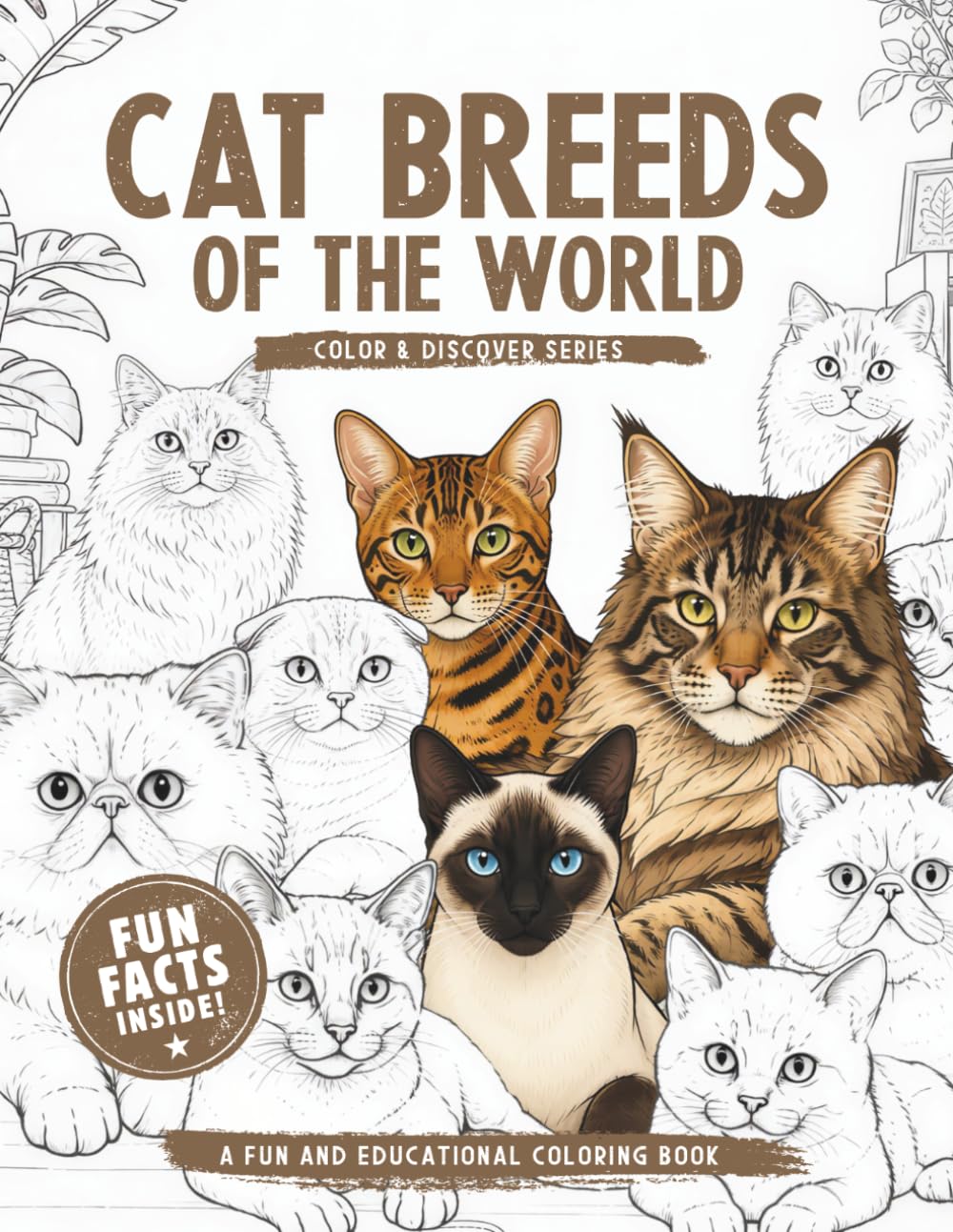 Cat Breeds of the World: Coloring Book with Fun and Fascinating Facts About Cat Breeds and Domestic Cats for Kids Ages 6–10 (Color & Discover Series)