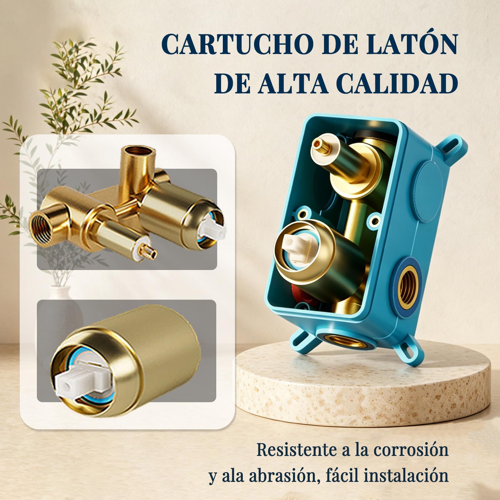 Columna Ducha Empotrada Duchas de Baño Dorada con Alcachofa Superior Grande de 40 cm, Sistema Ducha Empotrado con Rociador de Ducha 3 Modos, Oro Duchas de Baño Columna de Latón