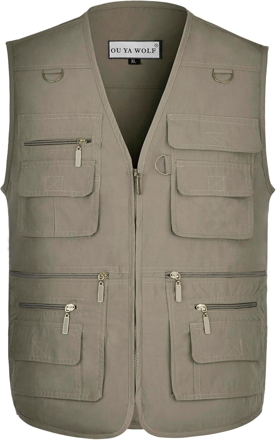 Men's Poplin Outdoors Travel Sports Multi-Pockets Work Fishing Vest