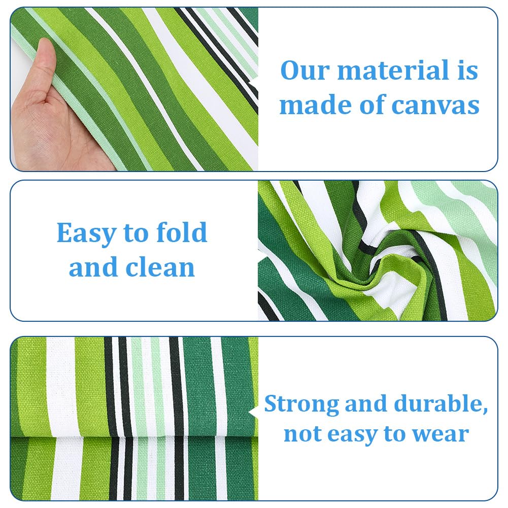 GORGECRAFT 120X43cm Beach Sling Chair Replacement Canvas Outdoor Folding Lounge Chairs Cloth Replacements Portable Reclining Sling Chair Fabric for Sunbathing Garden Courtyard Green Yellow - Image 3
