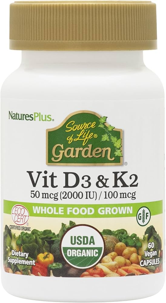 Amazon.com: NaturesPlus Source of Life Garden Vitamin D3 & K2-60