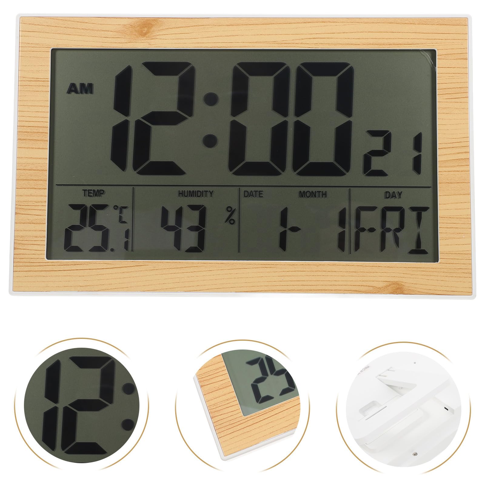 Reloj Despertador Digital de Pared y Escritorio Abs Compacto Temperatura