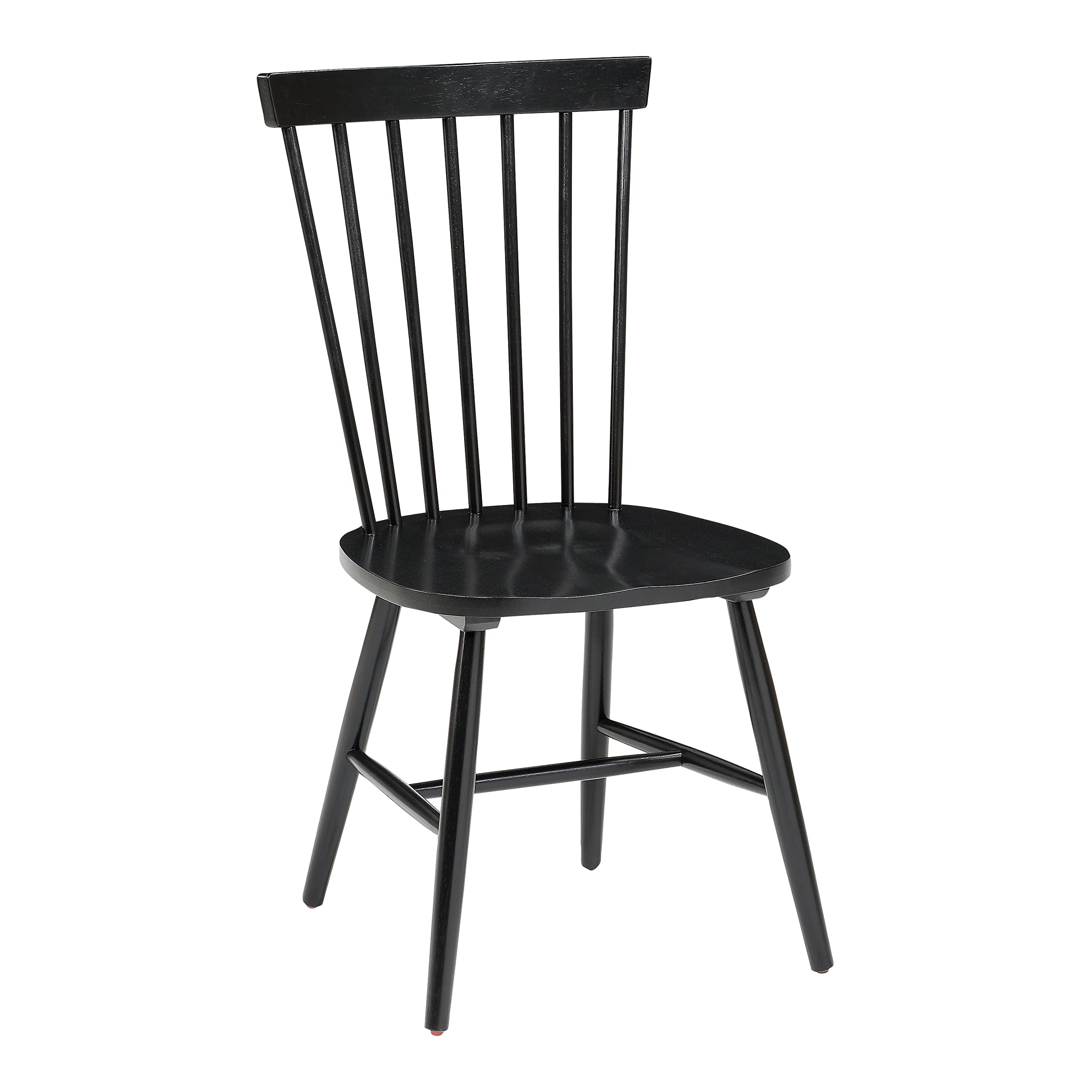 OSP Home Furnishings Eagle Ridge Traditional Windsor Style Solid Wood Dining Chairs , Black