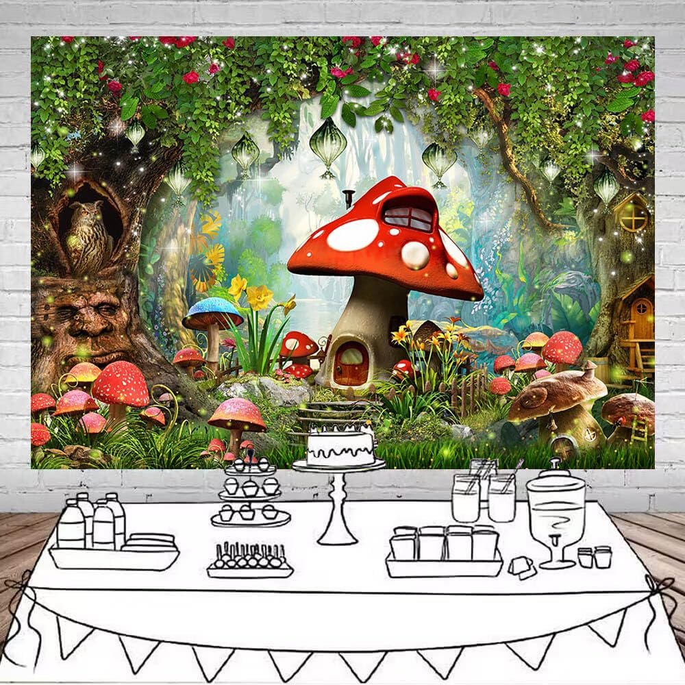 Decorazioni Gonfiabili a Forma di Grande Fungo di Alice nel Paese delle Meraviglie per Arredamento di Foresta Incantata