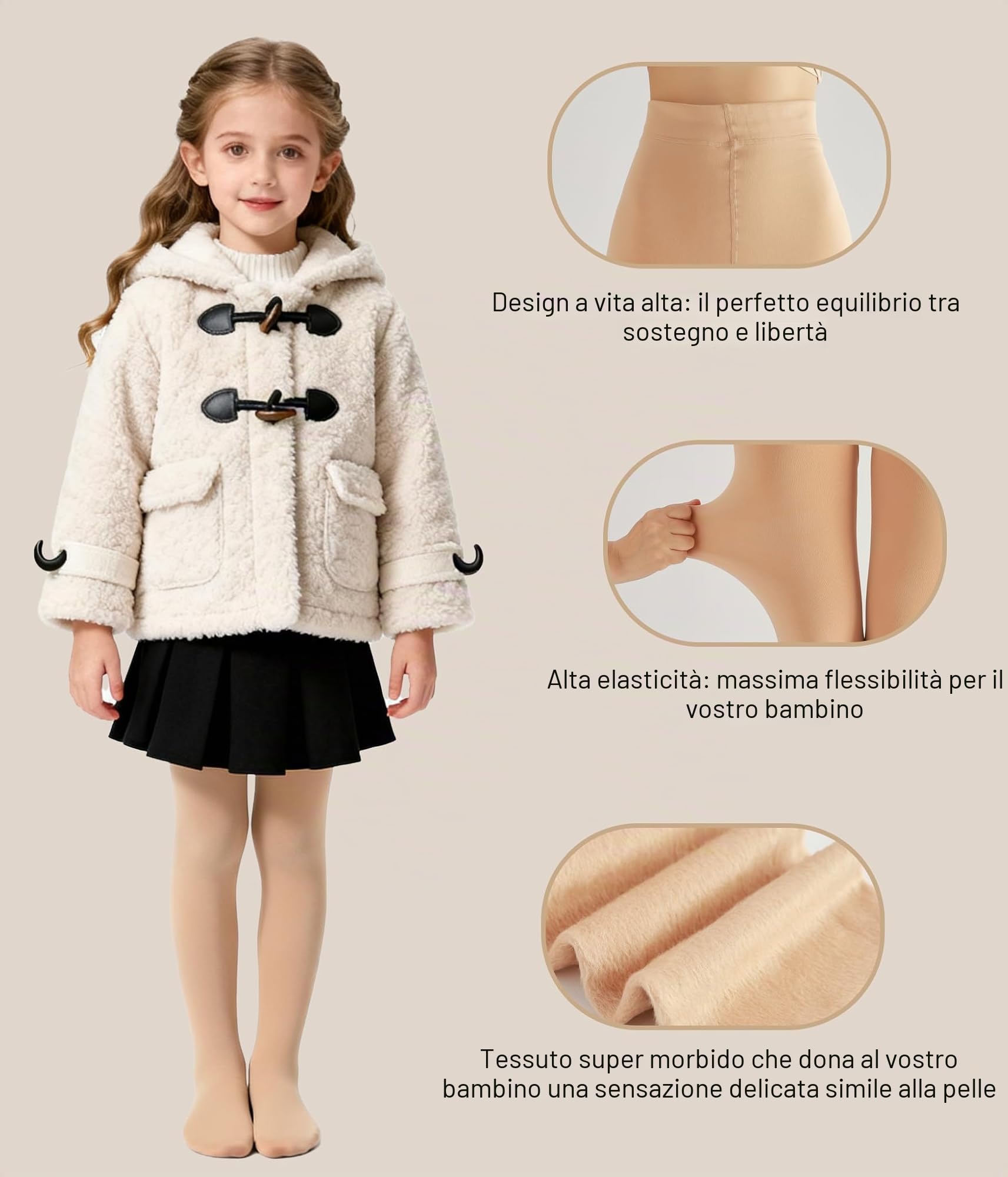 HeyUU Collant termici da ragazza, leggings imbottiti, per danza classica, invernali, caldi, termici