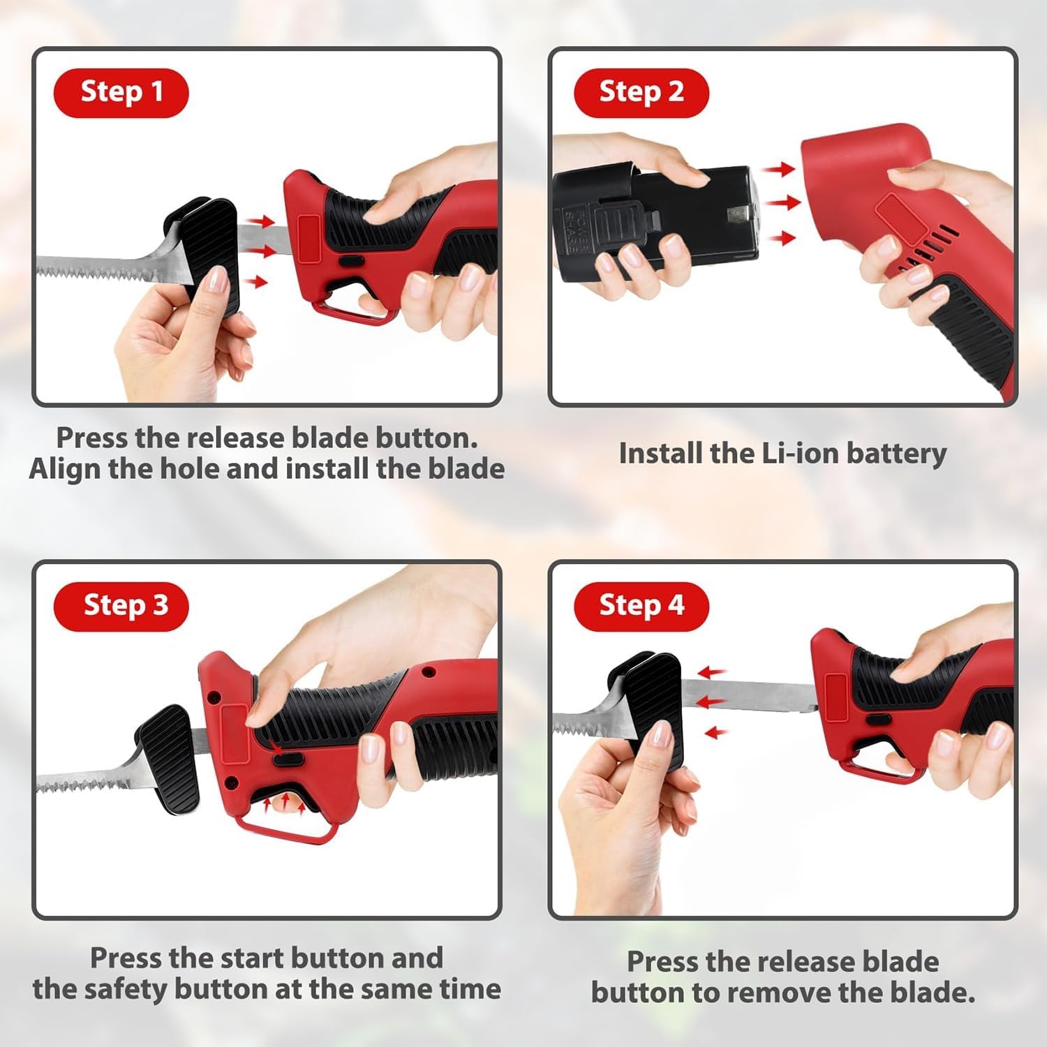 Cuchillo for filetear pescado inalámbrico, cuchillo for filetear eléctrico for pescado con 4 cuchillas alternativas antiadherentes recubiertas de nitruro de ti, cerradura segura, 2 baterías y bolso fo