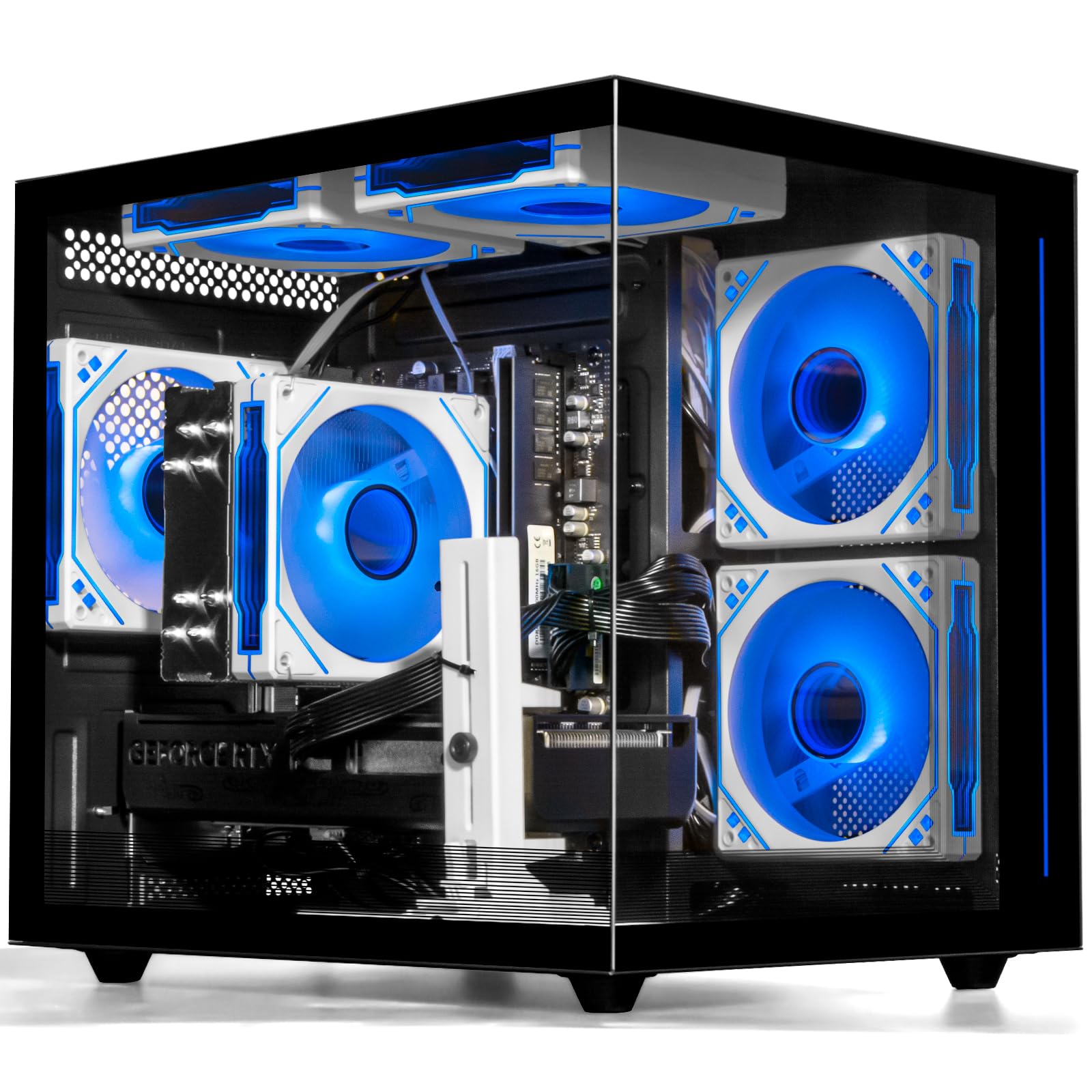 Gaming PC Desktop Computer - Ryzen 5 5500, Radeon RX 6500XT 4GB, 16GB DDR4 RAM, 1TB NVME SSD, Prebuilt Tower Computer (Black)