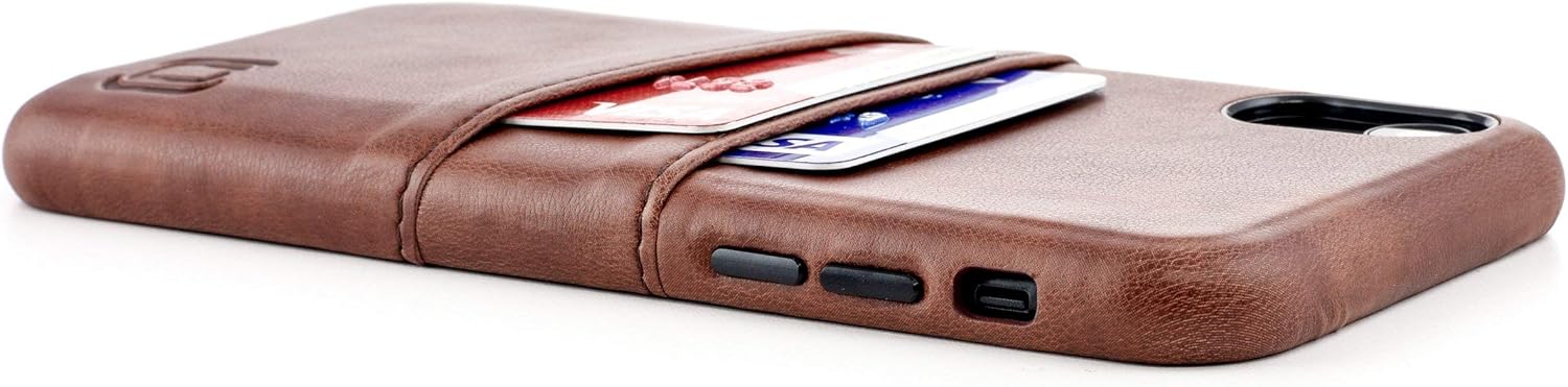 Dockem Wallet Case for iPhone XR: Built-in Metal Plate for Magnetic Mounting & 2 Credit Card Holders (6.1" Exec M2, Synthetic Leather, Brown) 6 71IjzZZ5FmL. AC SL1500