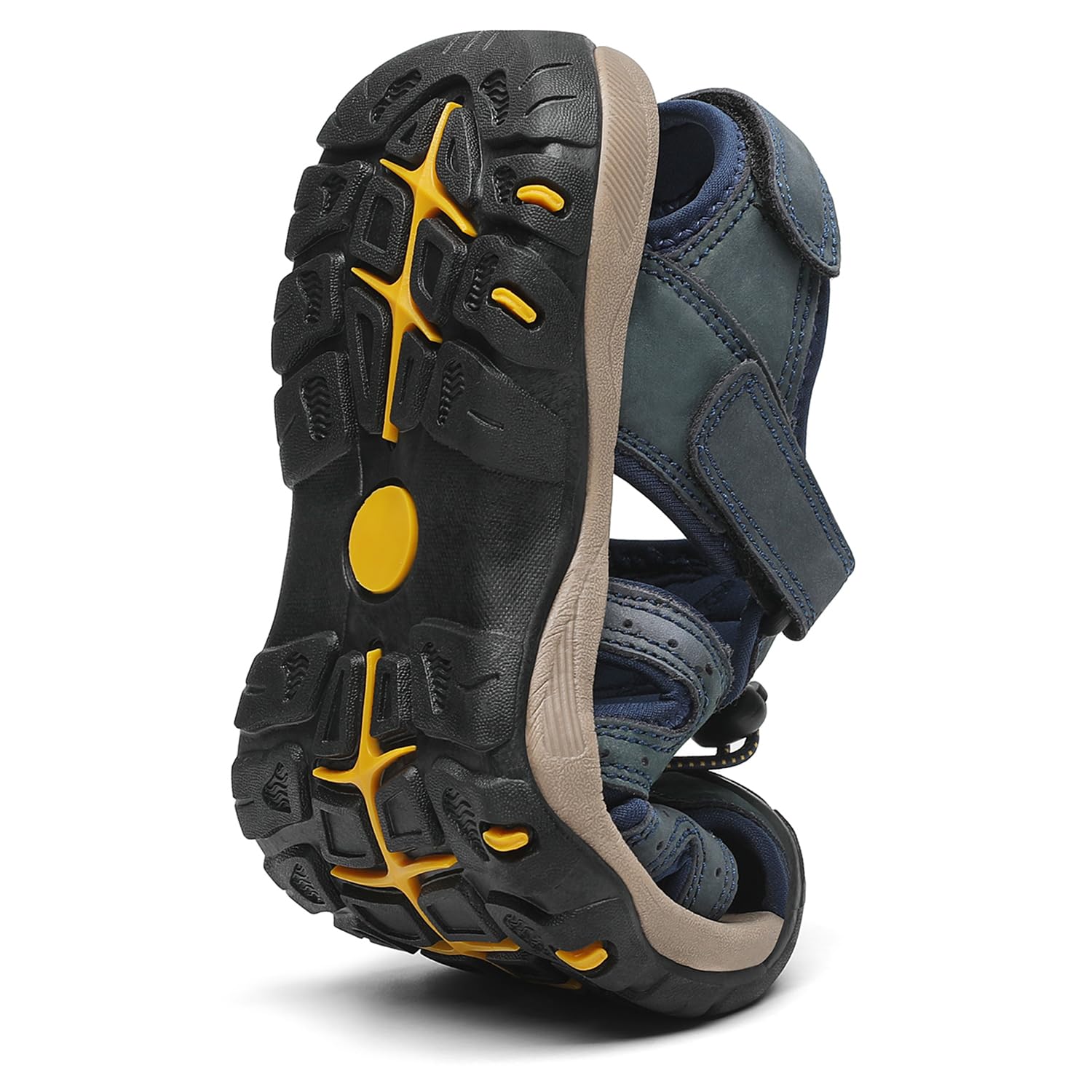 FLARUT Sandali Estivi Uomo Esterni PelleTraspirante Sandali Sportivi Scarpe da Trekking Passeggiata Fisherman Casual Sneakers Antiscivolo(Blu,44)