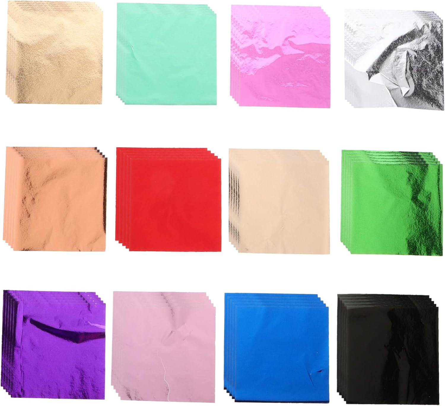 240pcs Imitation Sheets for Bright Finish Gold Foil for DIY Projects Decorative Use Colors Each Easy to Use Ample Quantity