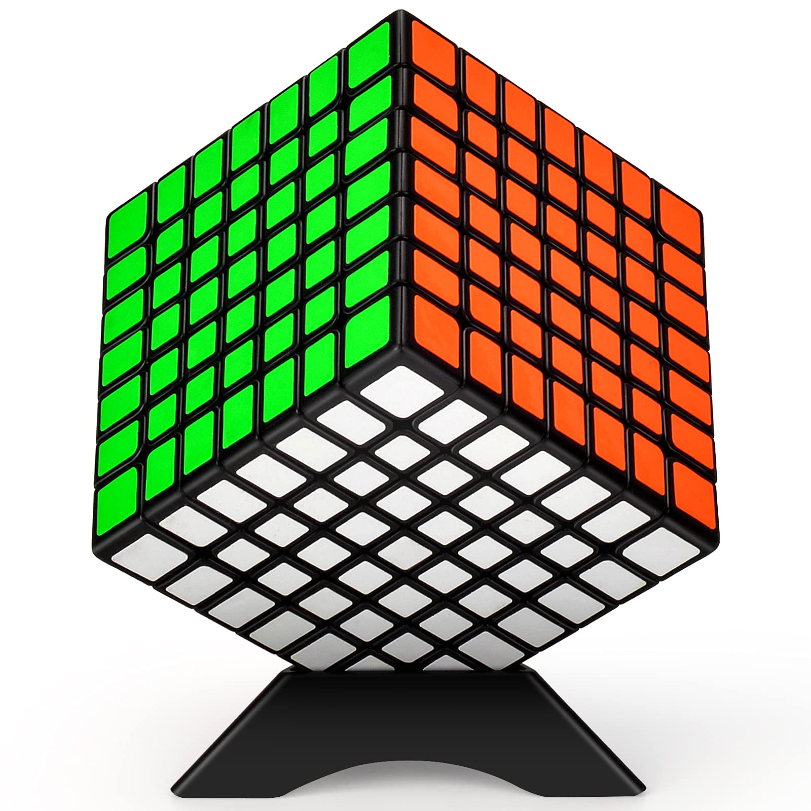 TOYESS Smooth Speed Professional Puzzle Cube 7x7, Magic Cube Puzzle Brain Teasers Toys Christmas Stocking Fillers for Kids & Adults (Black)-NO Stand
