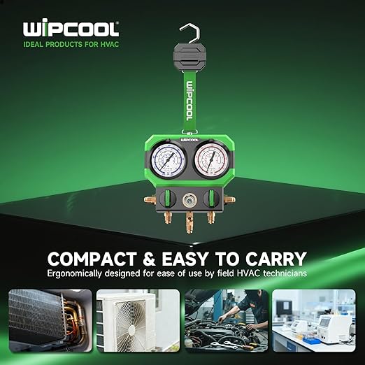 Manómetro Manifold WIPCOOL para Refrigerantes R22 R410A/R32 R404A R407C miniatura 5