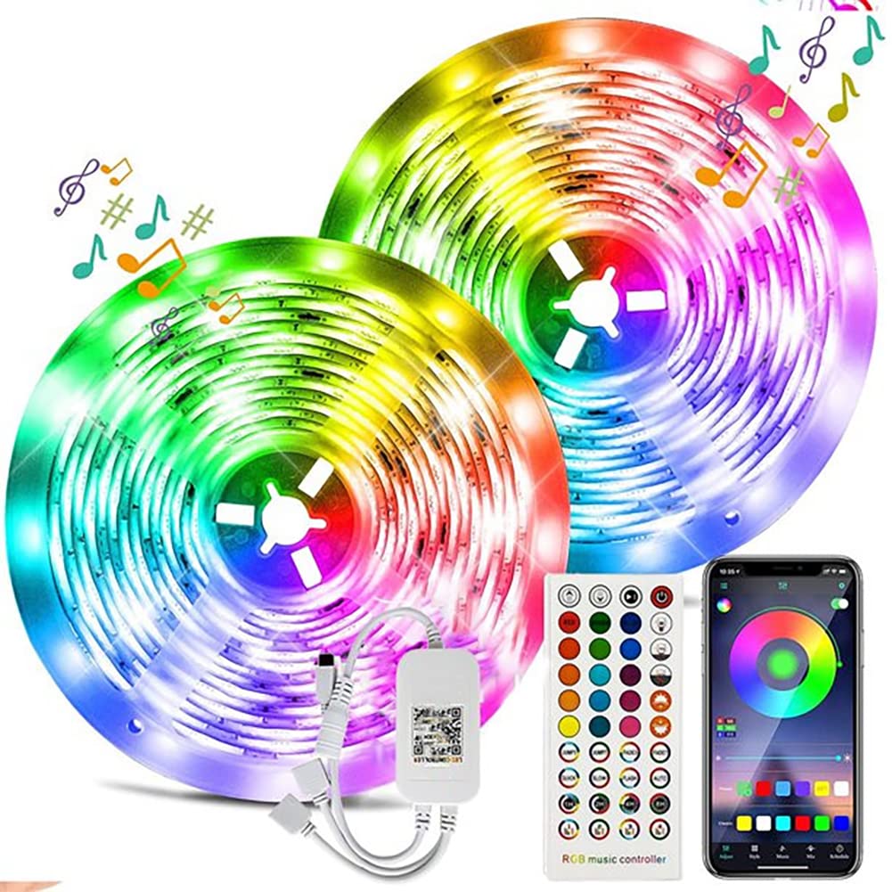 LED Strip Lights Smart WiFi LED Lights Works with Google Home, APP Control, 16 Million Colors, Music Sync, RGB Color Changing LED Strips for Bedroom, Home, TV, Kitchen, Party (20M)
