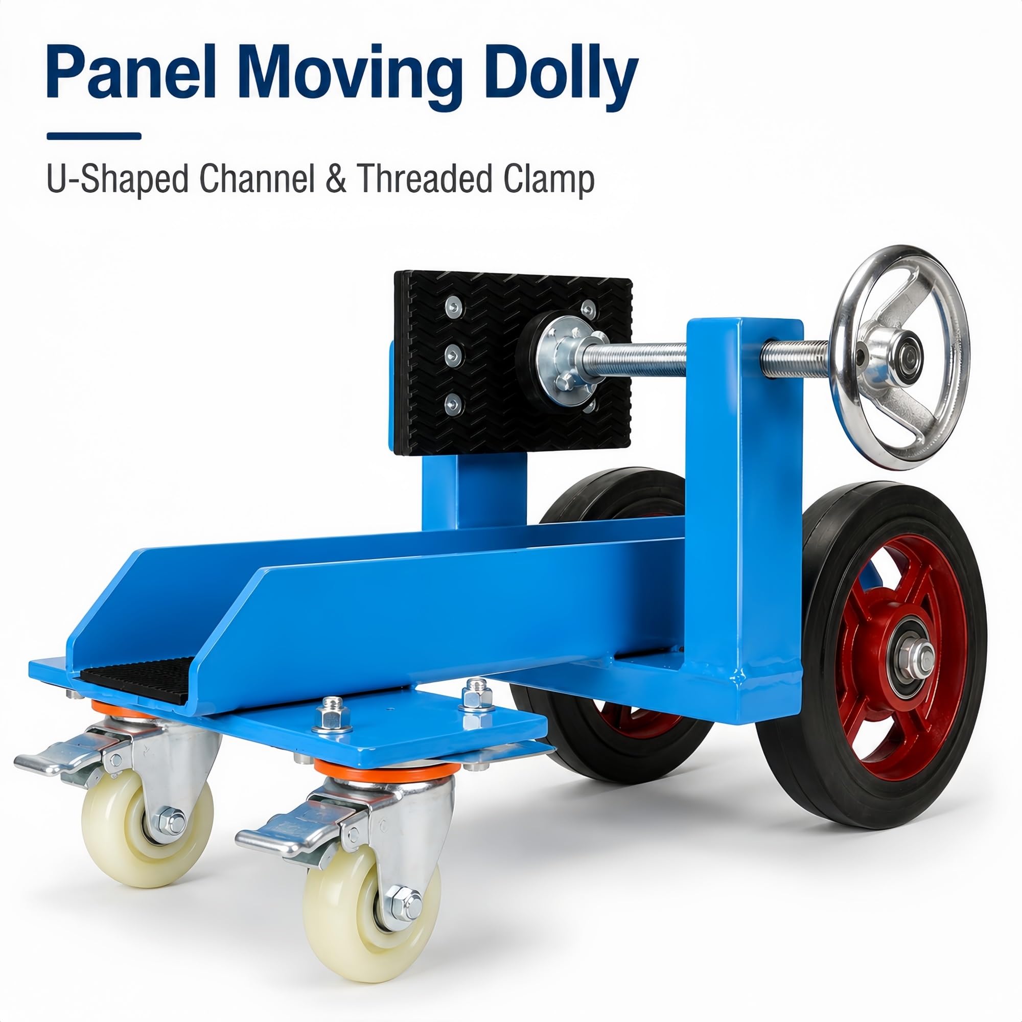 Plattenwagen mit U-Kanal for Glas, Stein und Holzplatten | Gummi-Kontaktpads säumen die Klemmrückseite und den Kanal(12cm/4.7in)