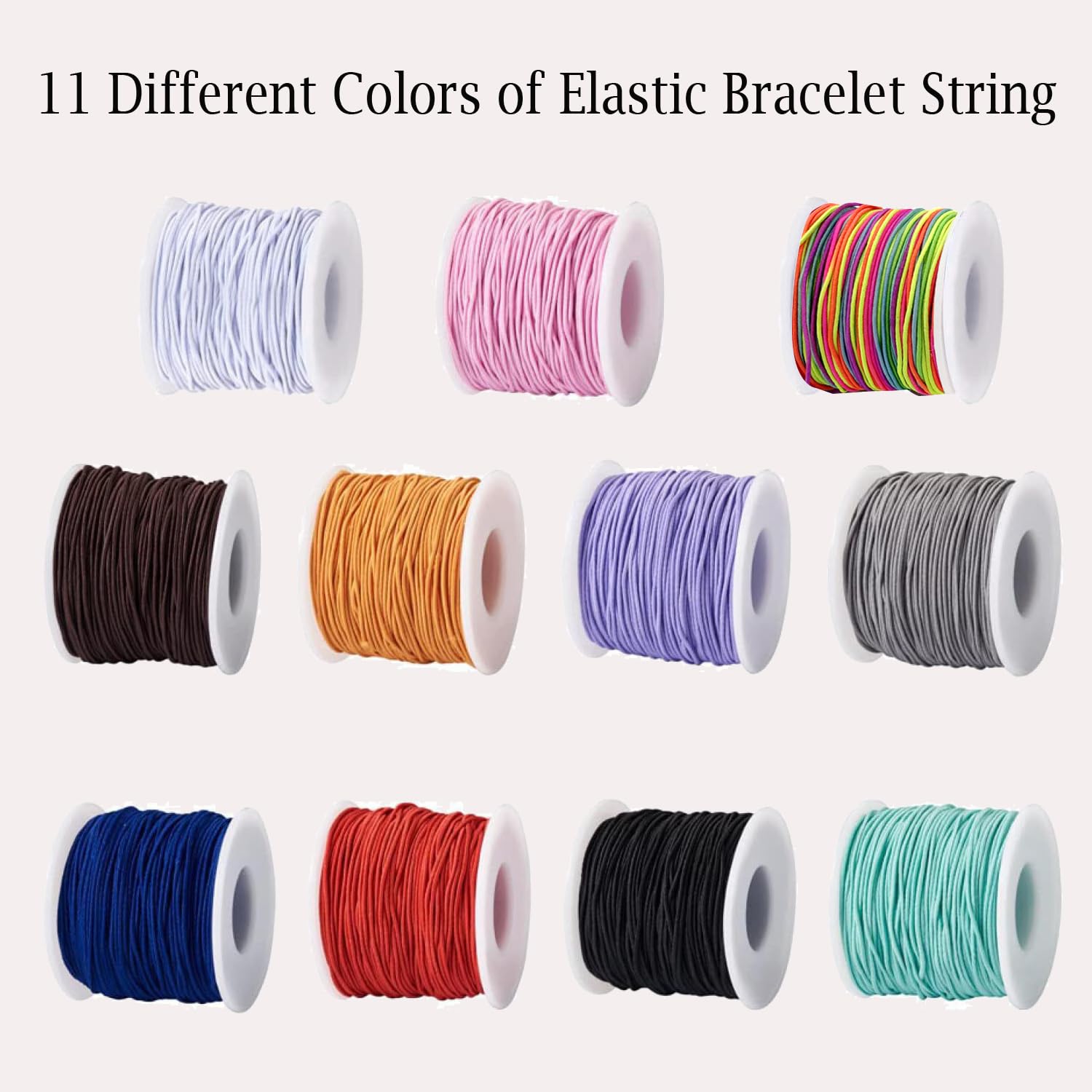 Cordón elástico de 1 mm para pulseras y collares, cordón elástico resistente de 110 yardas para hacer joyas, collares, cuentas, azul marino