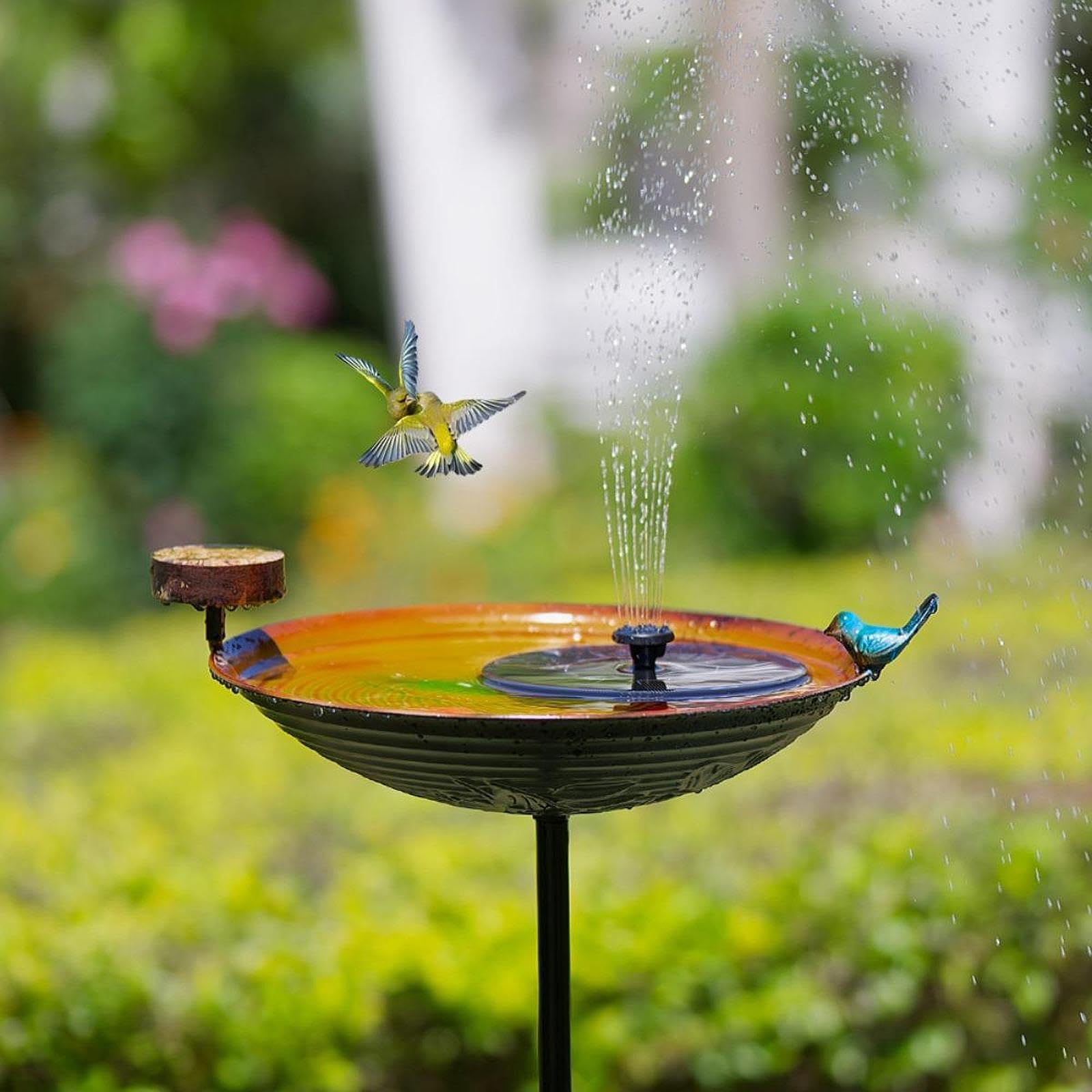 Mangiatoia per Uccelli in Metallo per Decorazione da Giardino E da Esterno