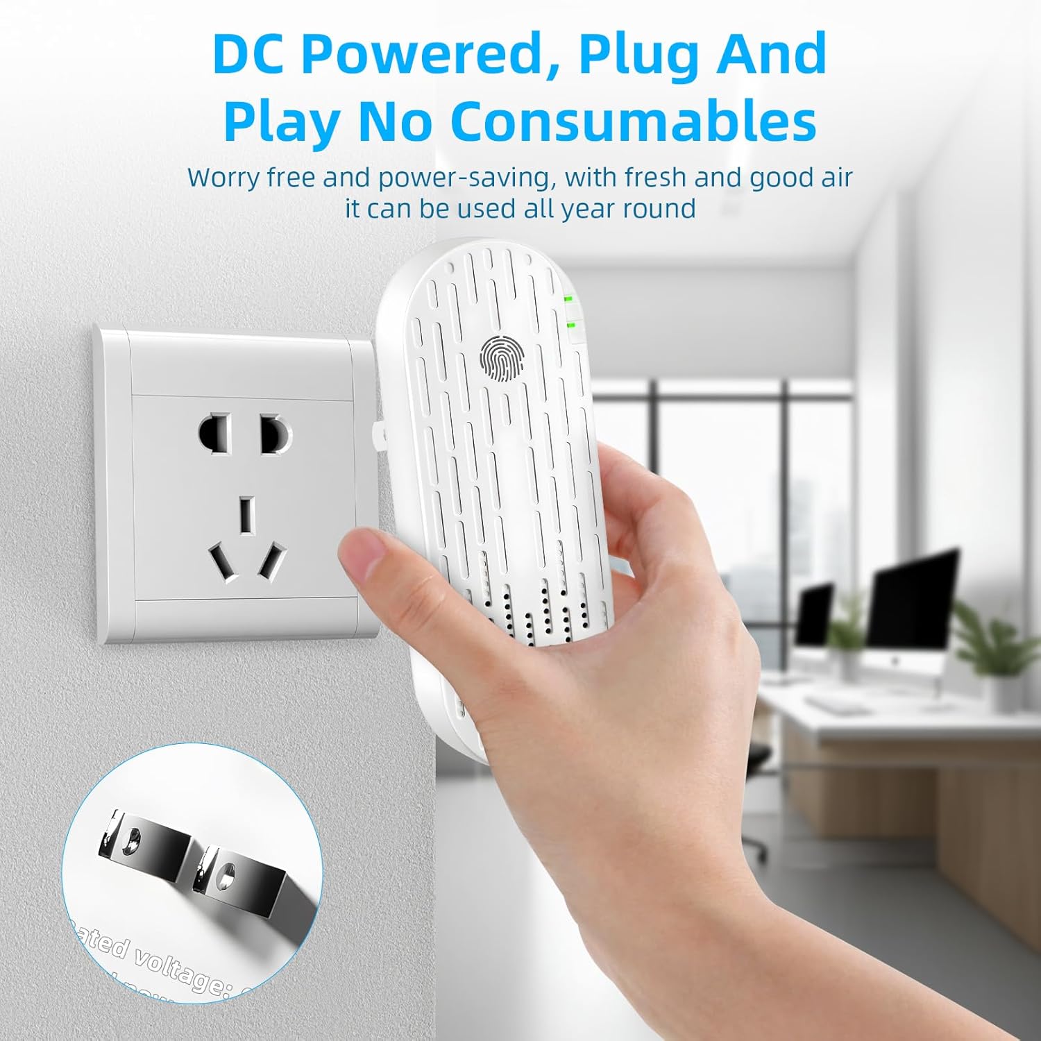 Plug In Air Ionizers - 4 Pack, Negative Ion Air Purifier for Home with Aroma Sheet | Quiet Operation | Air Freshener for Bedroom, Office, Garage Room,Portable Air Cleaner Odor,Pets Smell