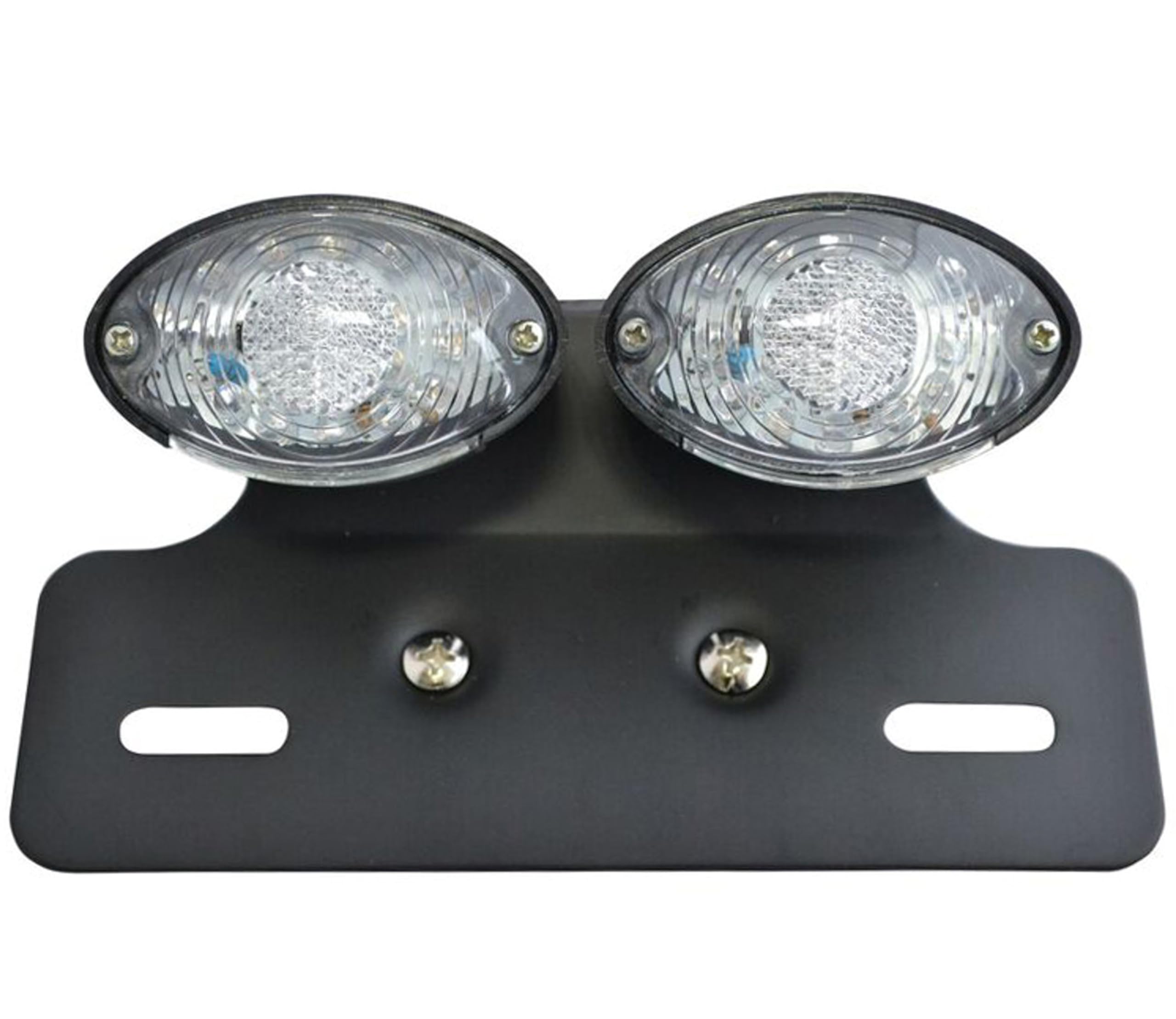 Moto LED Posteriore Luce Stop Posteriore con Supporto Fornito con Rosso e Lente Trasparente